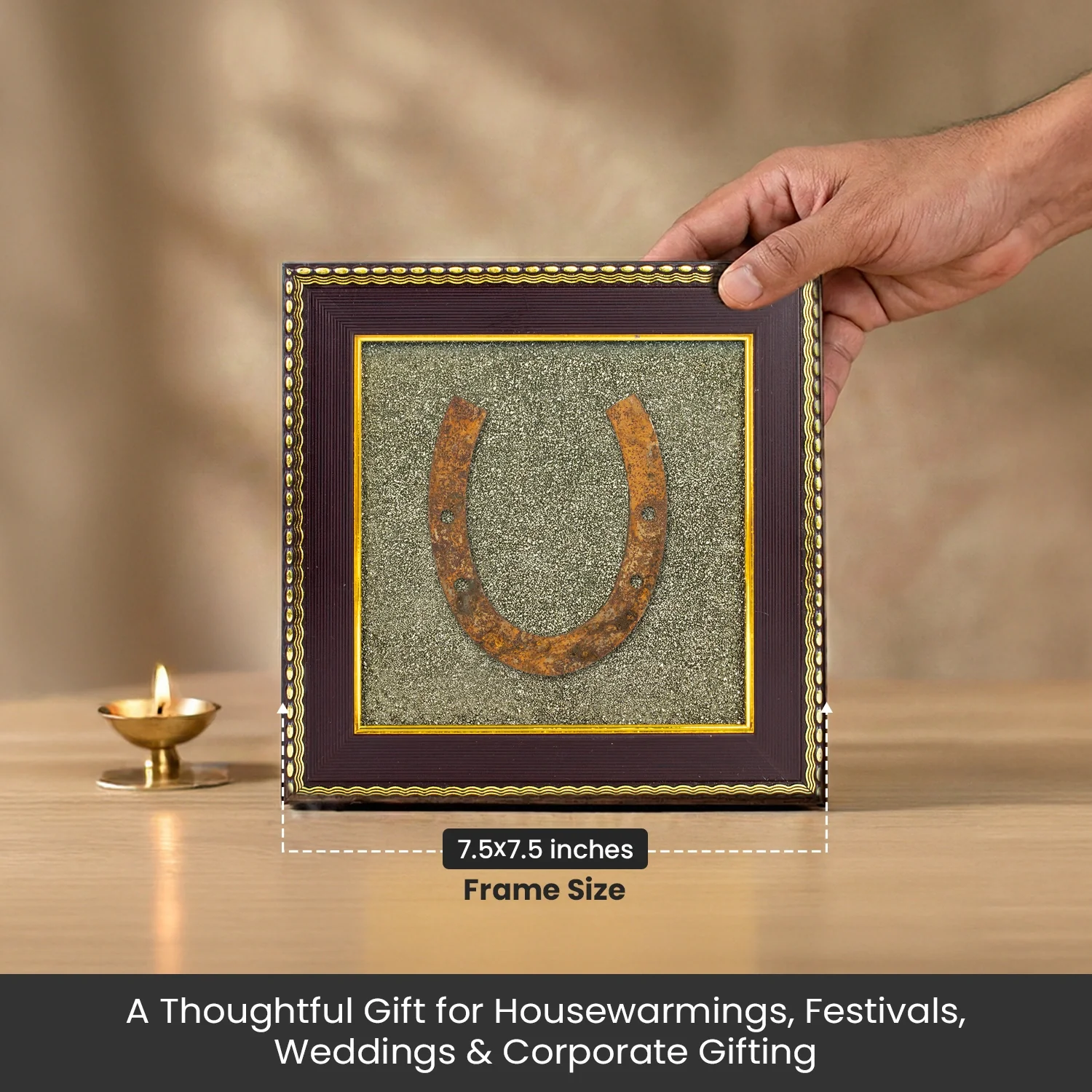 Ghode Ki Naal on Raw Pyrite Frame - Image 9