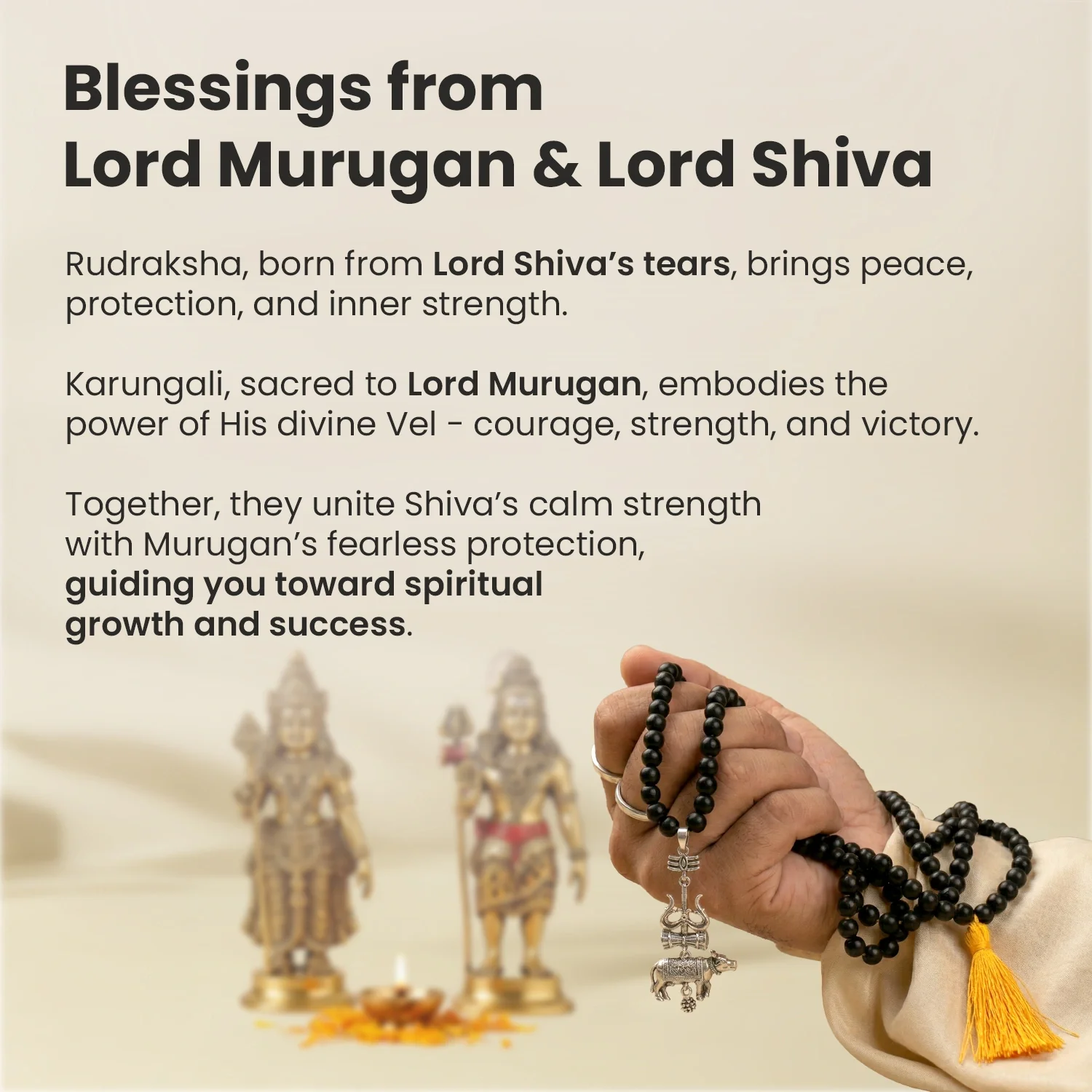 Karungali Mala with Shiv Trishul Nandi Pendant - Image 6