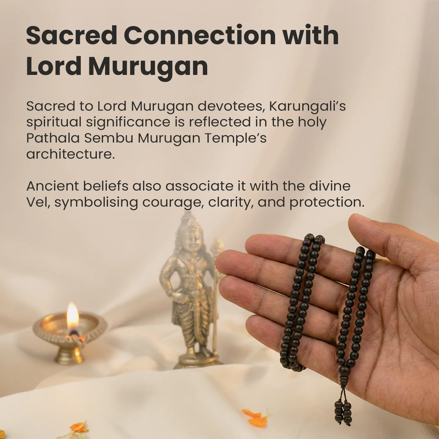 Karungali Malai 6mm Stretchable - 108+1 Beads (Original Ebony Wood) - Image 2