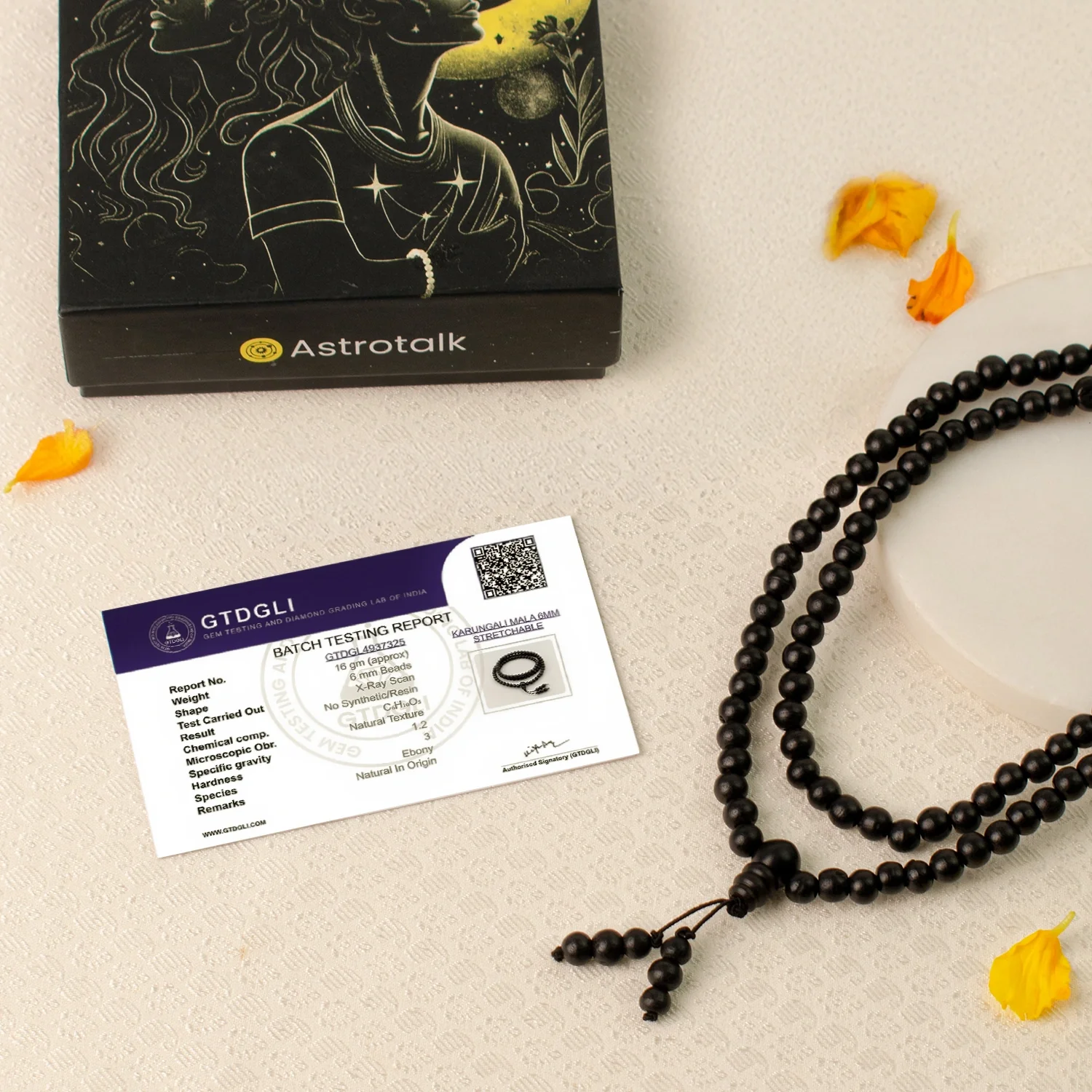 Karungali Malai 6mm Stretchable - 108+1 Beads (Original Ebony Wood) - Image 9