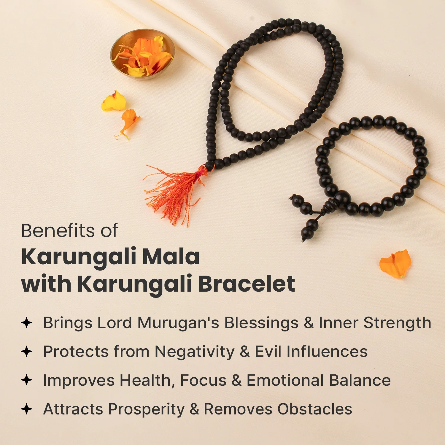 Karungali Family Protection Combo – Kids Karungali Mala (6mm) and 8mm Karungali Bracelet - Image 5