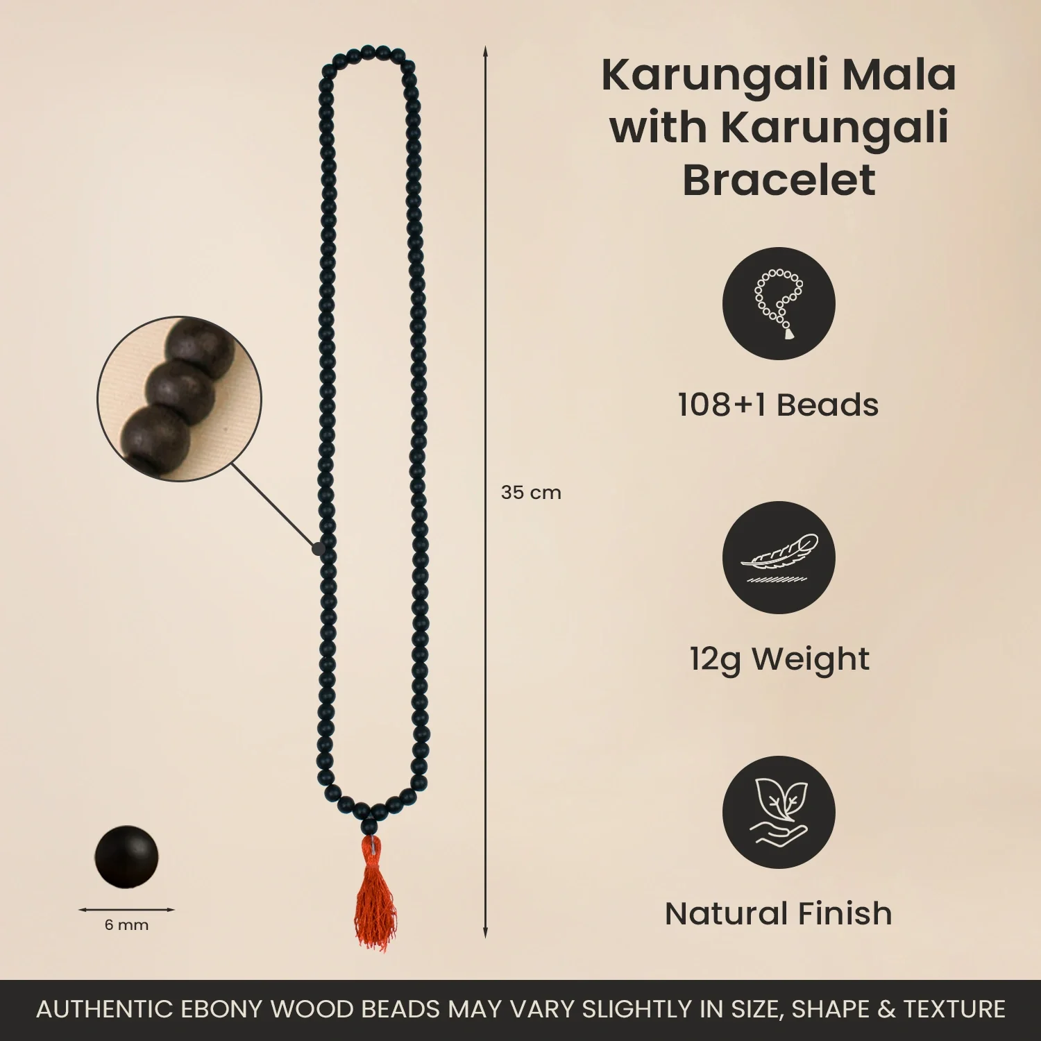 Karungali Family Protection Combo – Kids Karungali Mala (6mm) and 8mm Karungali Bracelet - Image 8