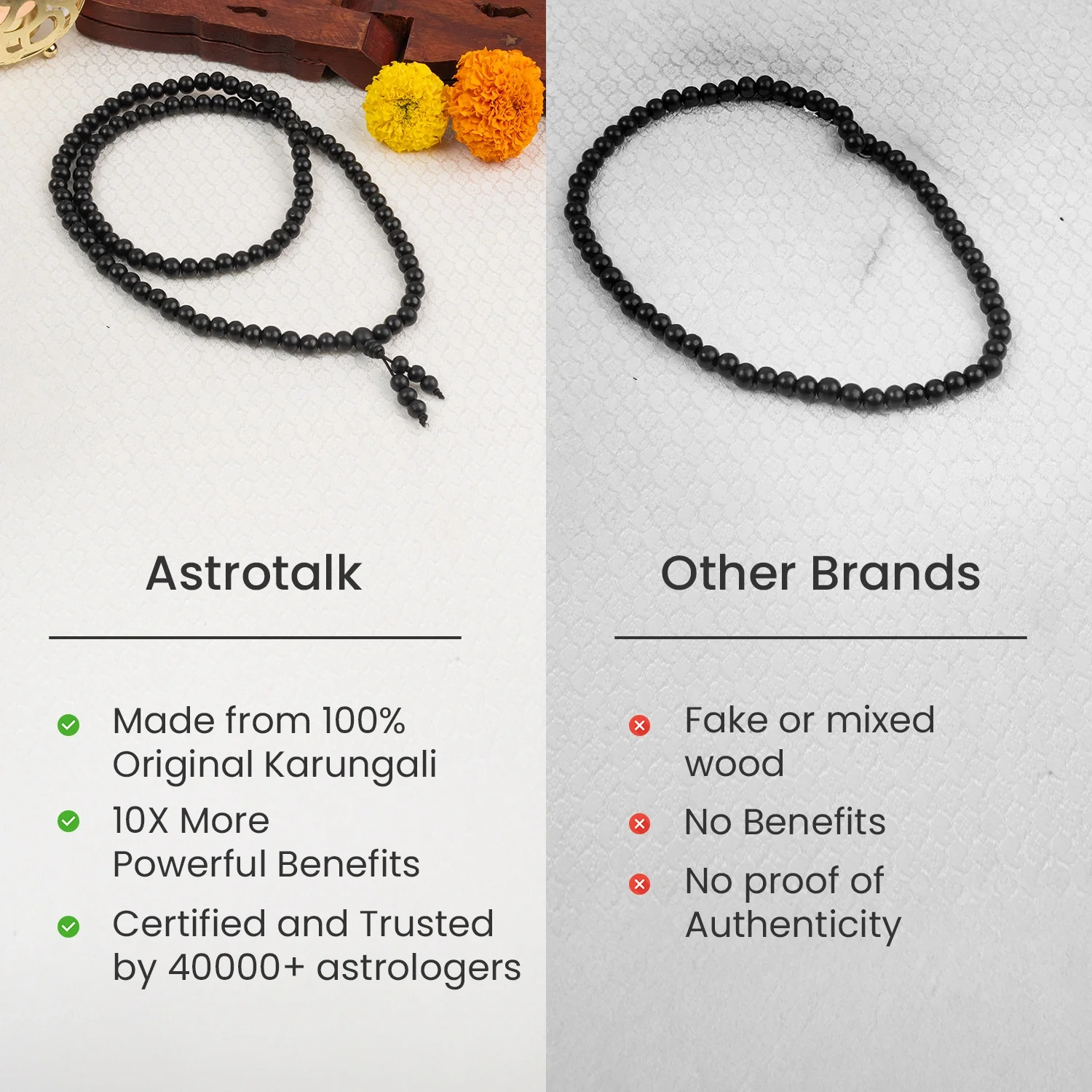 Karungali Malai 8mm Stretchable - 108+1 Beads (Original Ebony Wood) - Image 8