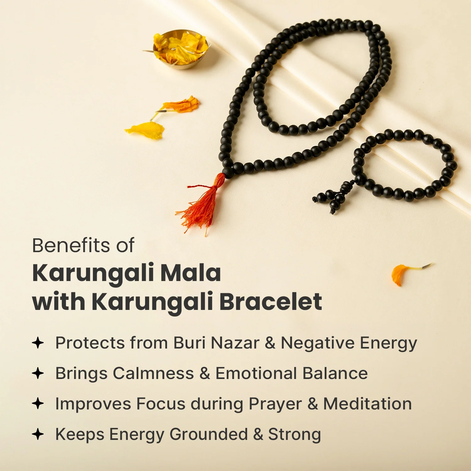 Karungali Malai (8mm) with 8mm Karungali Bracelet (Govt. Certified) - Image 5