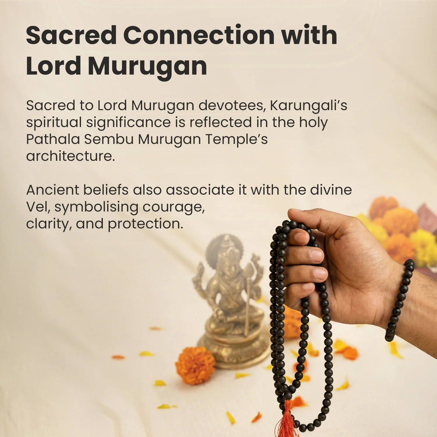 Karungali Malai (8mm) with 8mm Karungali Bracelet (Govt. Certified) - Image 6
