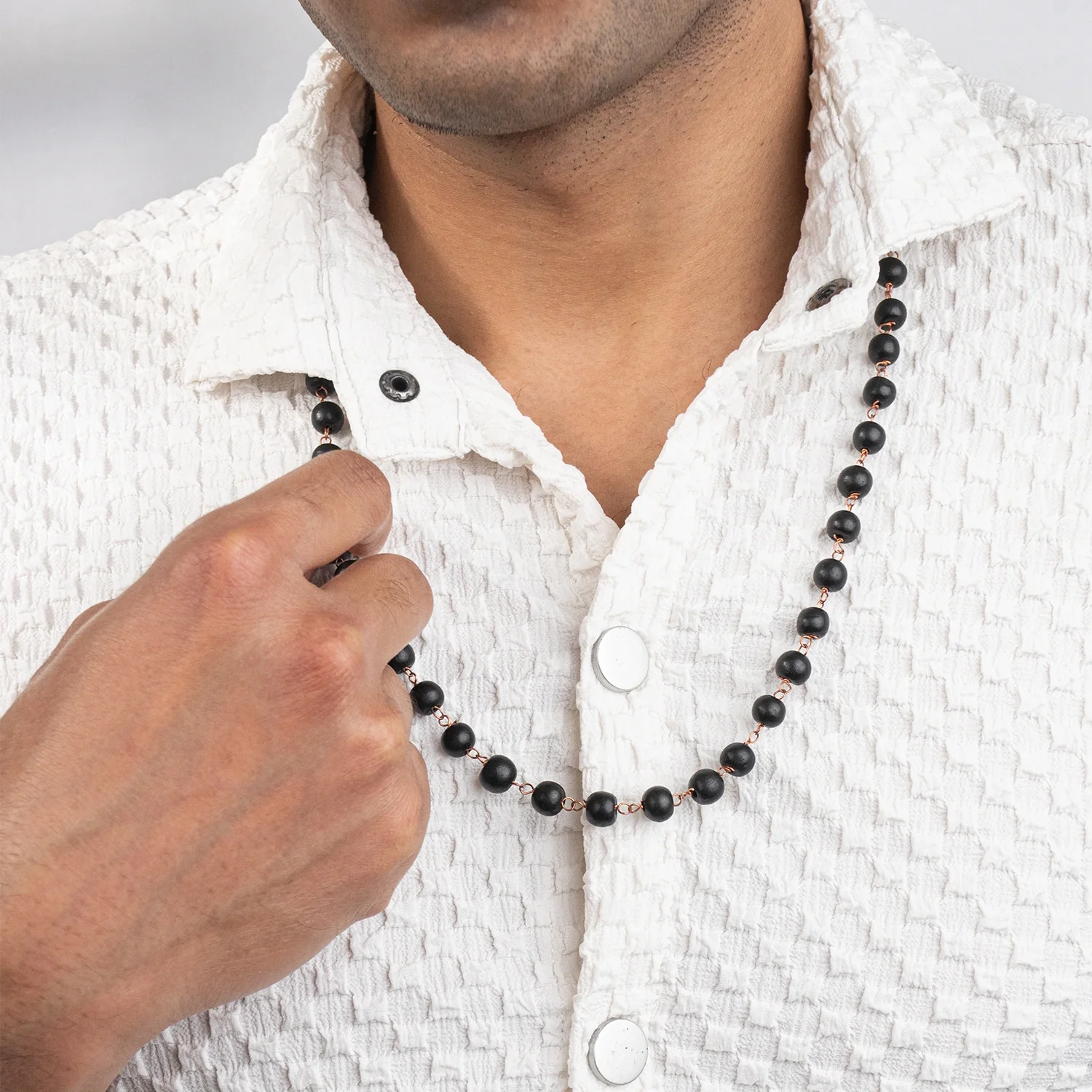 Karungali Malai with Copper Wire – 8mm (54+1 Beads) - Image 7
