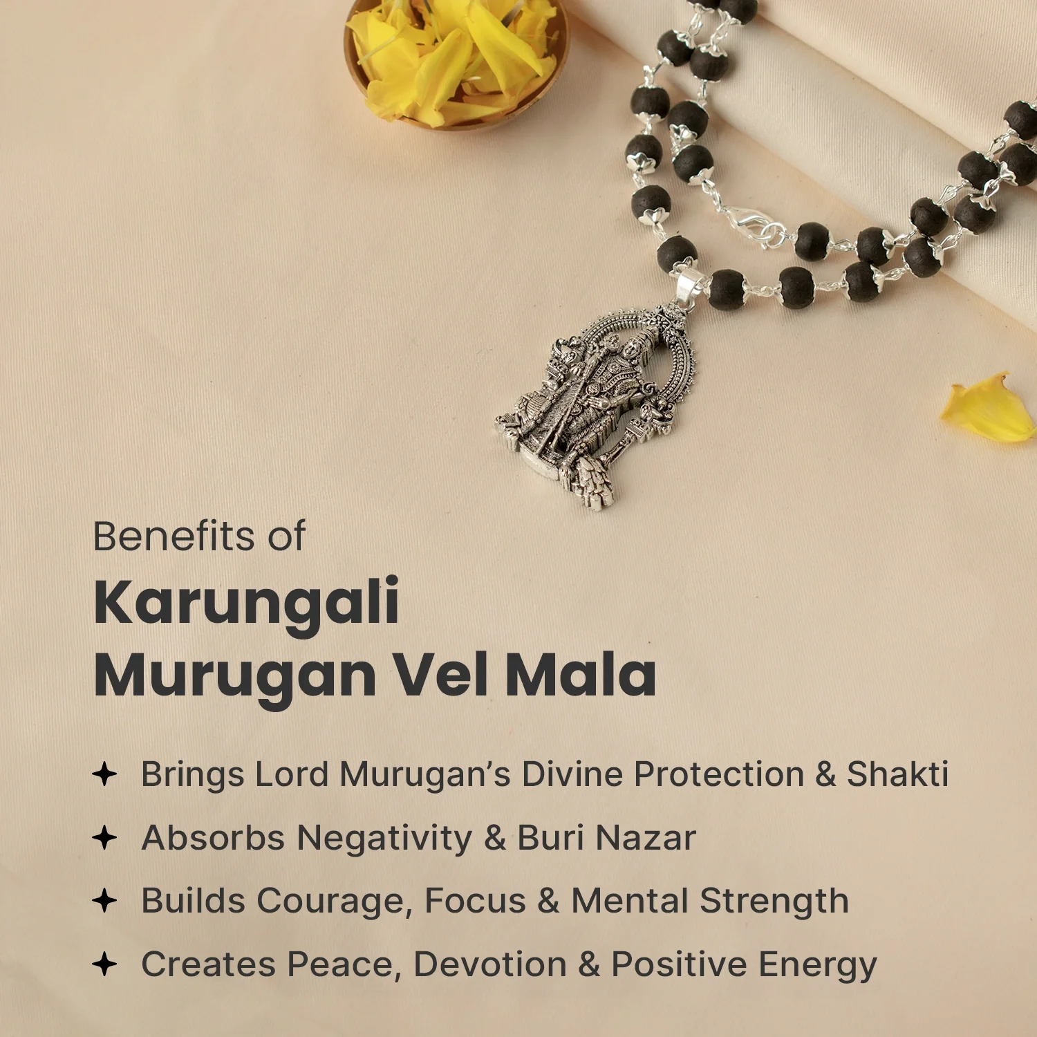 Karungali Murugan Vel Mala - 54 Beads - Image 3