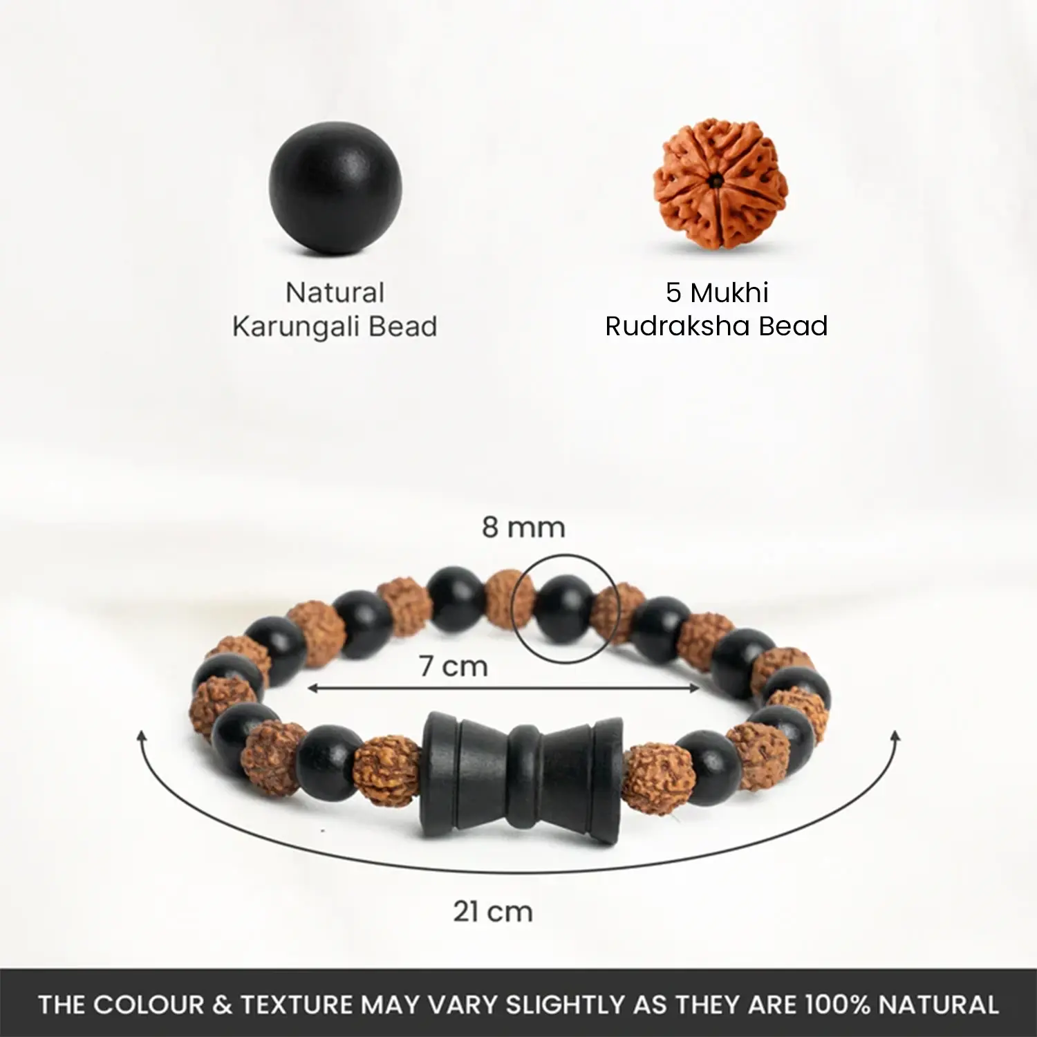 Karungali Rudraksha Damru Bracelet - Image 5
