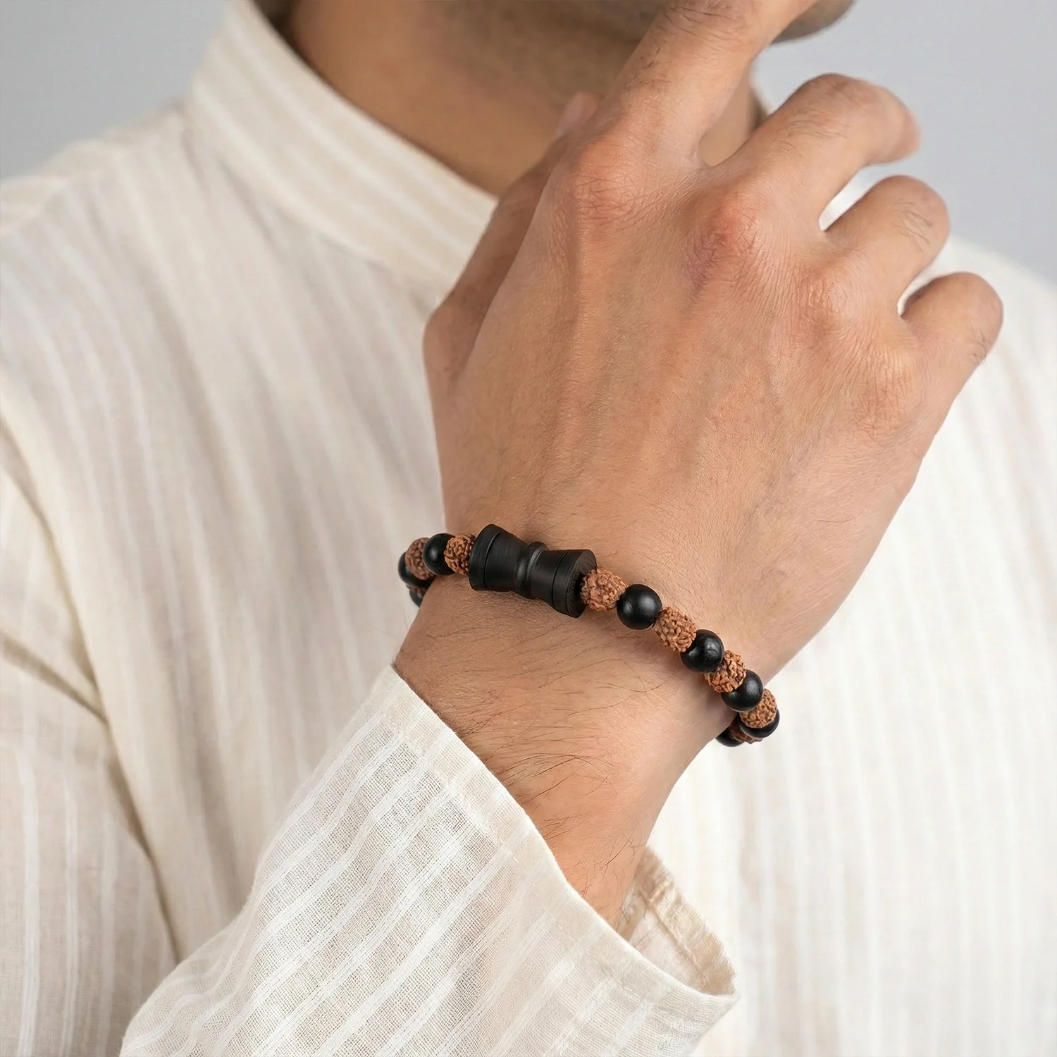 Karungali Rudraksha Damru Bracelet - Image 6