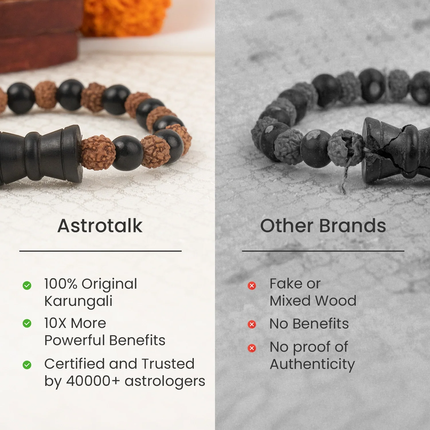 Karungali Rudraksha Damru Bracelet - Image 7