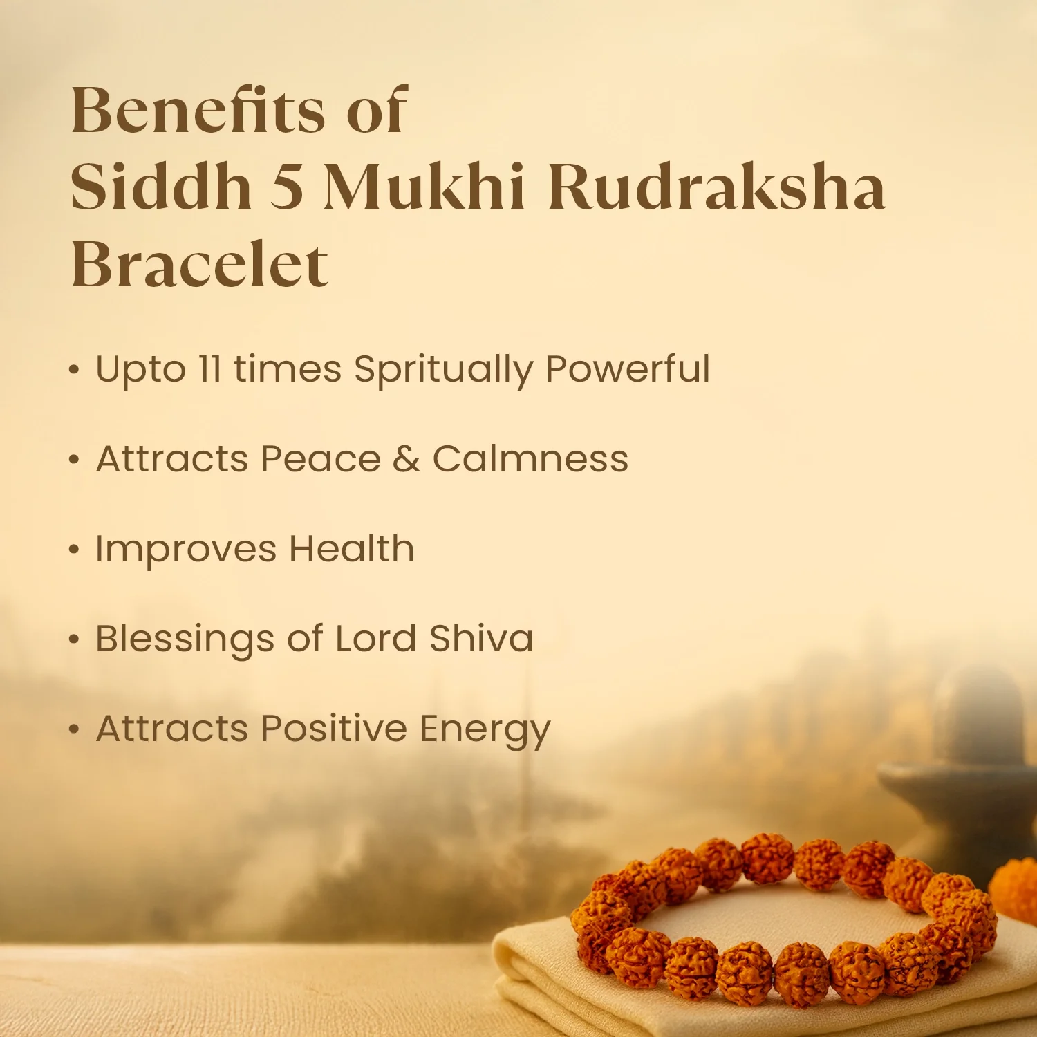 Kashi Siddh 5 Mukhi Rudraksha Bracelet - Image 3