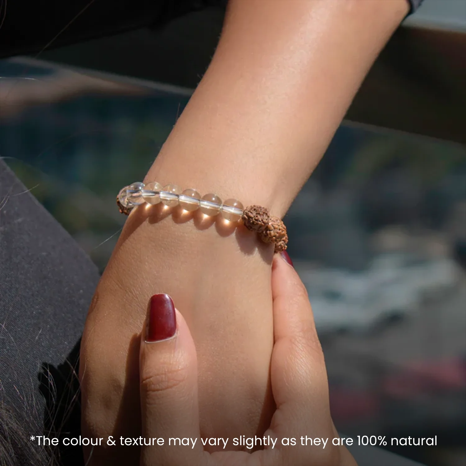 Kashi Siddh 5 Mukhi Rudraksha Bracelet With White Crystals - Image 5