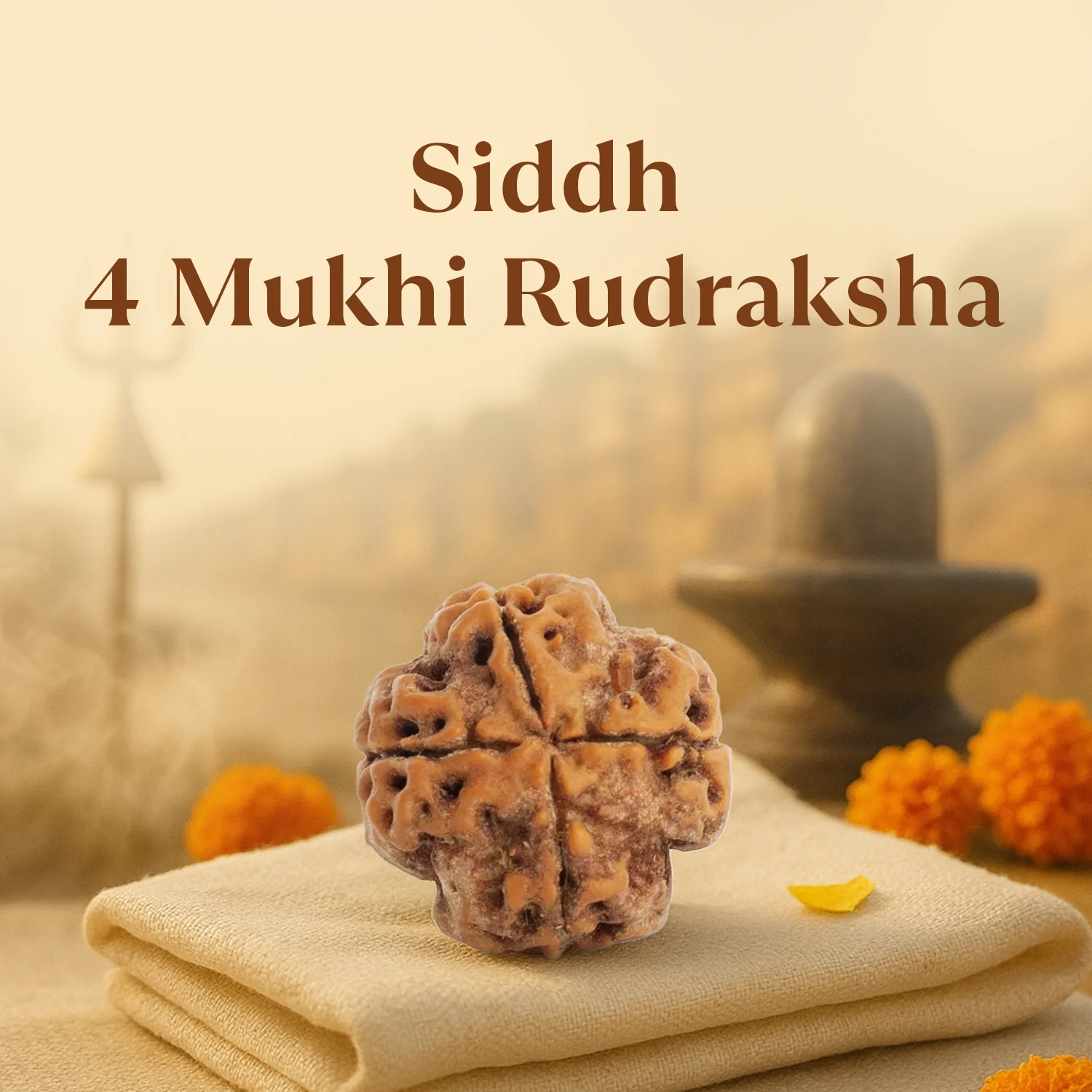 Kashi Siddh Nepal Origin 4 Mukhi Rudraksha - 17mm to 22mm