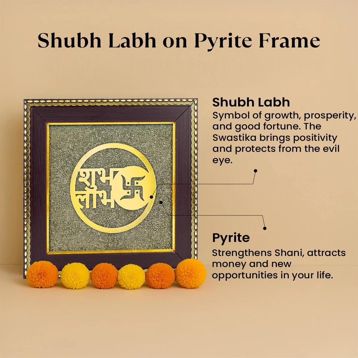 Lakshmi Charan Paduka Frame with FREE Subh Labh Pyrite Frame - Image 6