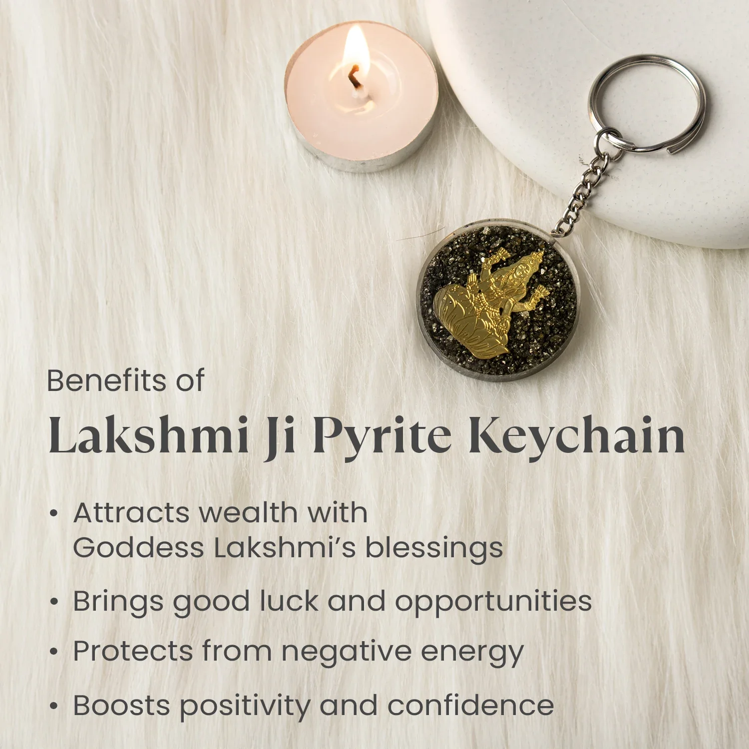 Lakshmi-Ganesh Ji Pyrite Keychain Combo - Image 4