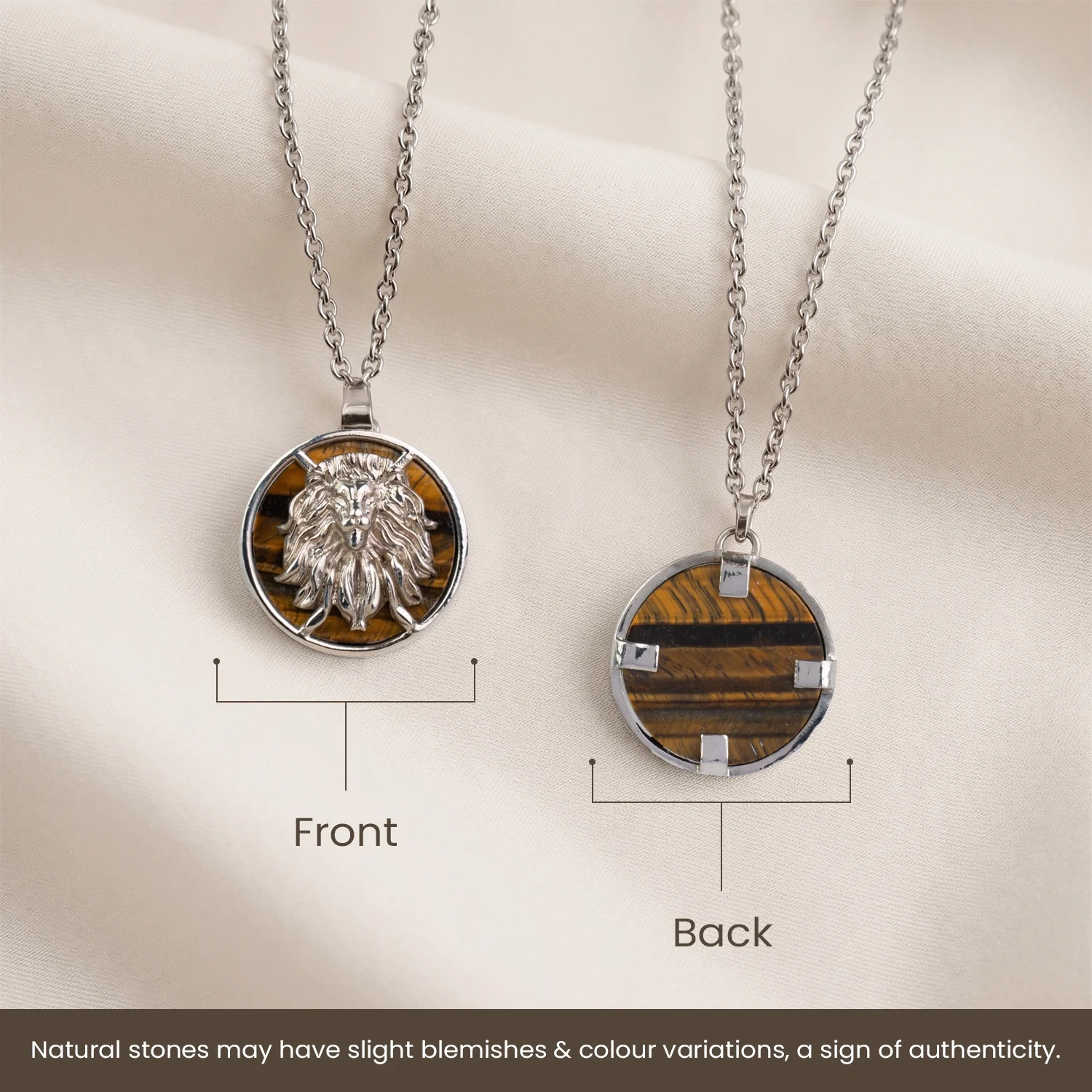 Leo Pendant (सिंह राशि) with Tiger Eye - Image 10