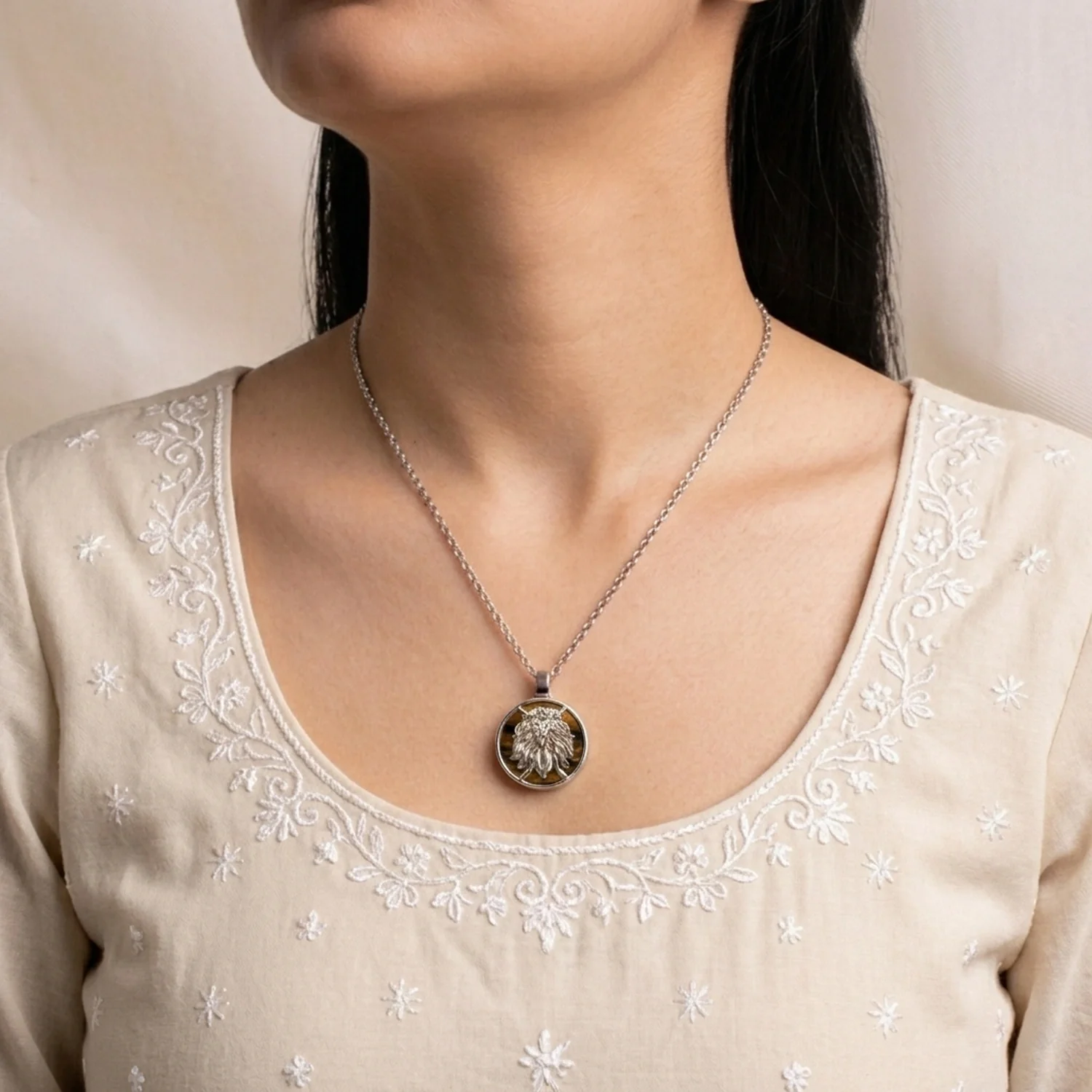 Leo Pendant (सिंह राशि) with Tiger Eye - Image 11