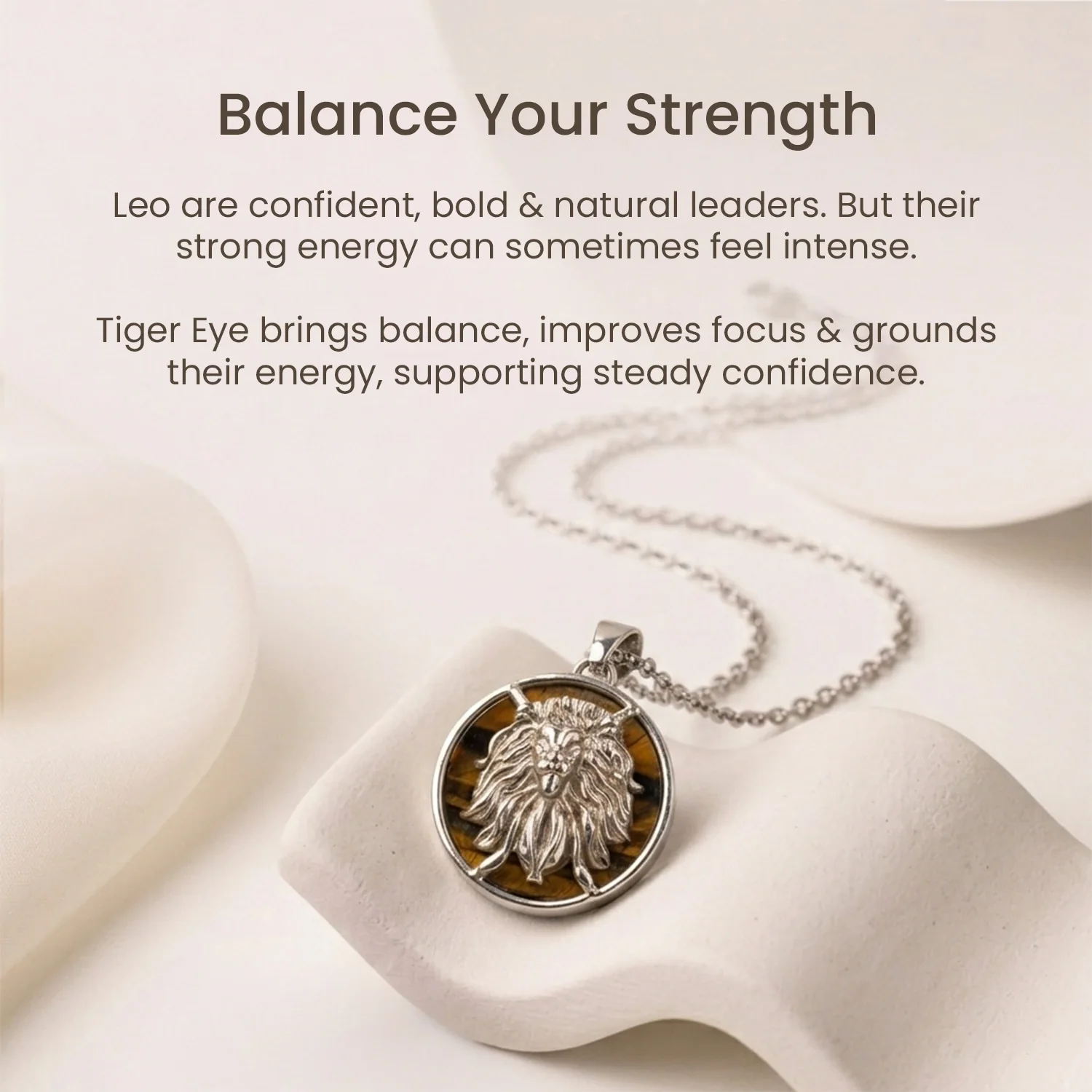 Leo Pendant (सिंह राशि) with Tiger Eye - Image 7