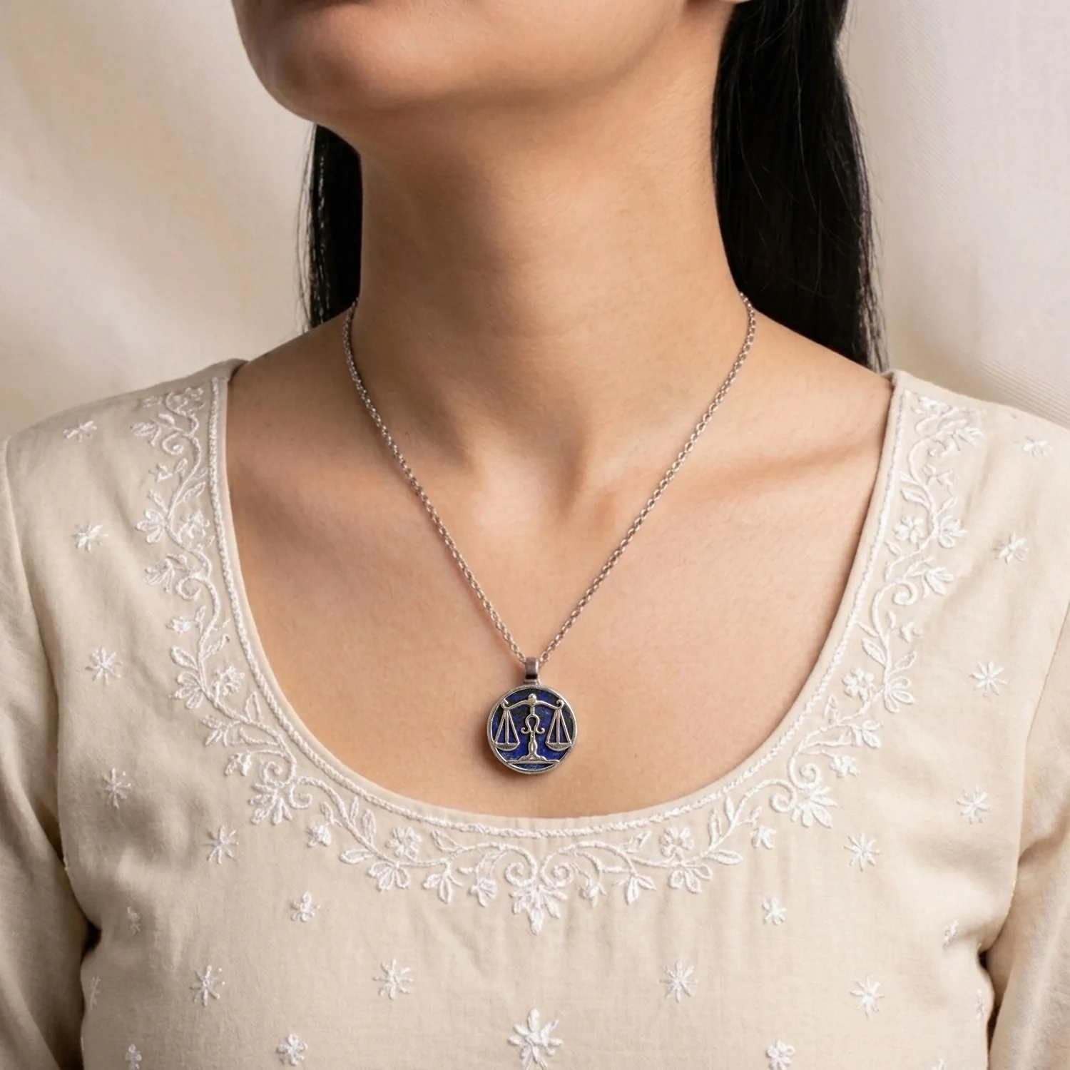 Libra Pendant (तुला राशि) with Lapis Lazuli - Image 11
