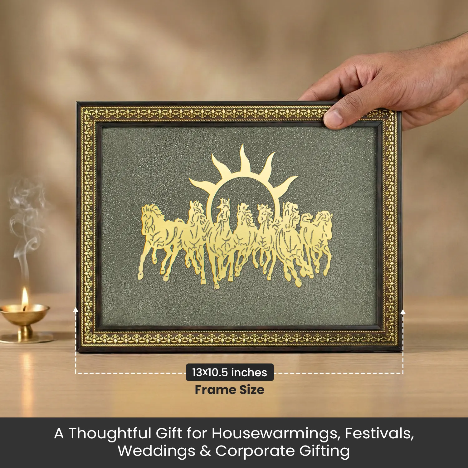 Limited Edition - 7 Horses on Raw Pyrite Frame (Big Size) - Image 10