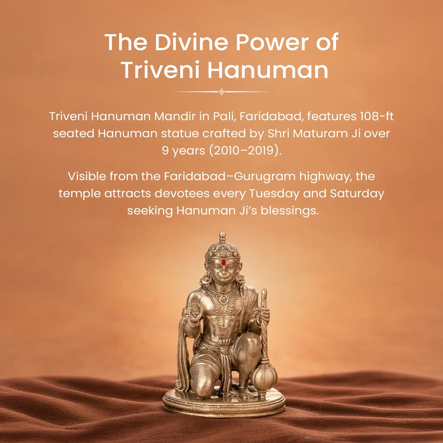 Limited Edition Siddh Triveni Hanuman Murti Gold - Image 8
