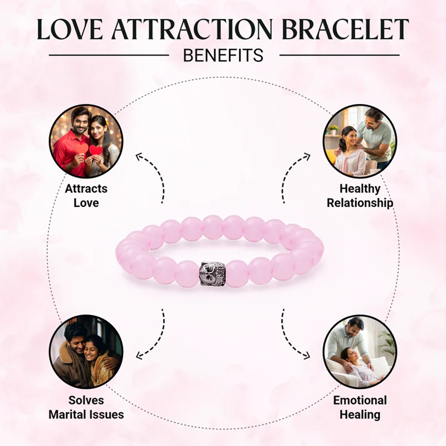 Love Attraction Bracelet (Original Rose Quartz) - Image 3