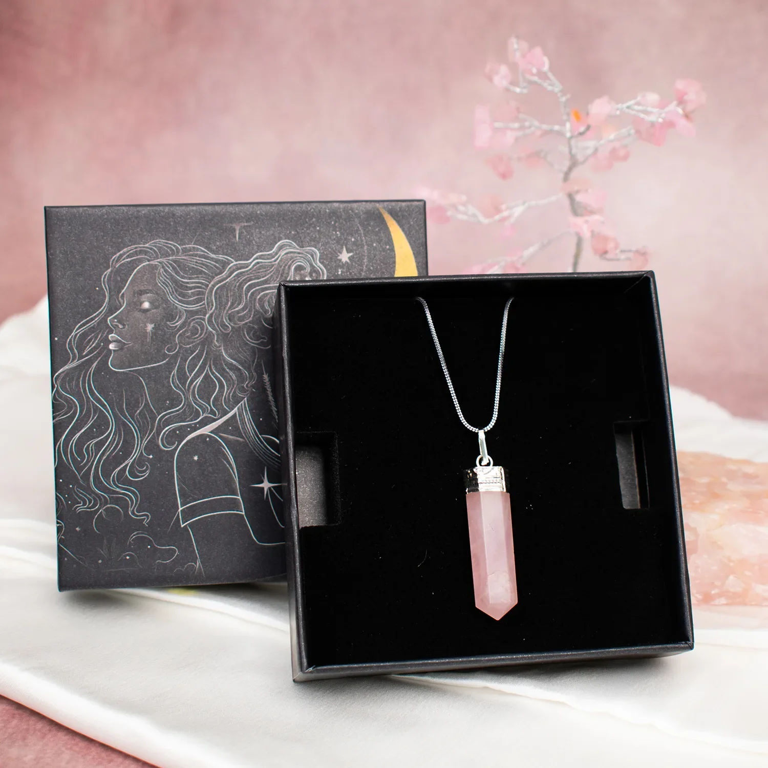 Love Attraction Rose Quartz Pencil Pendant - Image 3