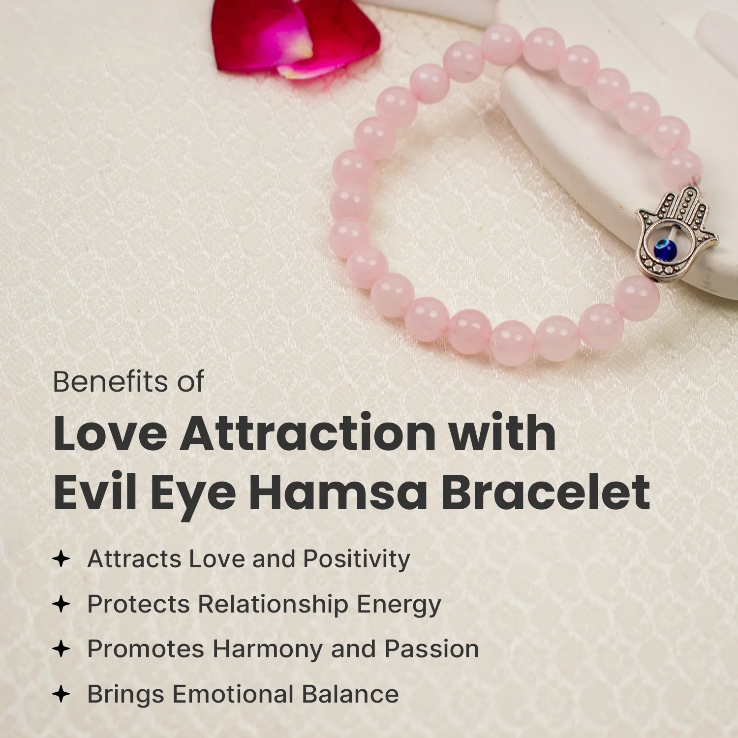 Love Attraction with Evil Eye Hamsa Bracelet - Image 4