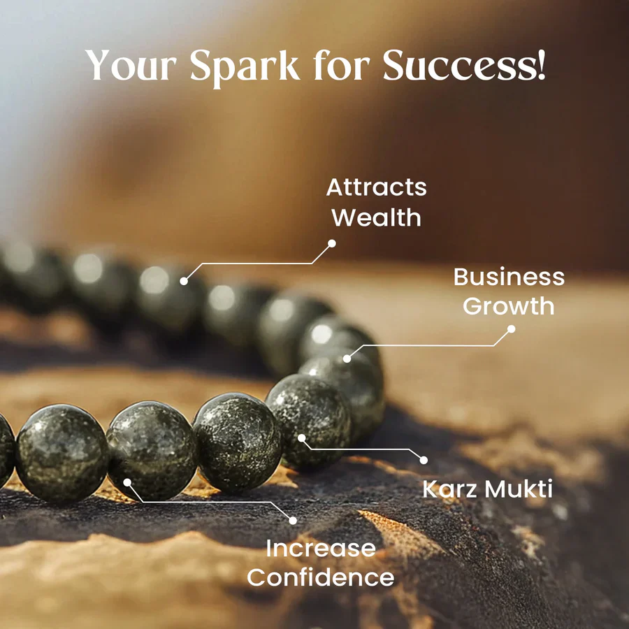Maha Lakshmi Siddh Raw Pyrite Bracelet with FREE Raw Selenite Plate - Image 5