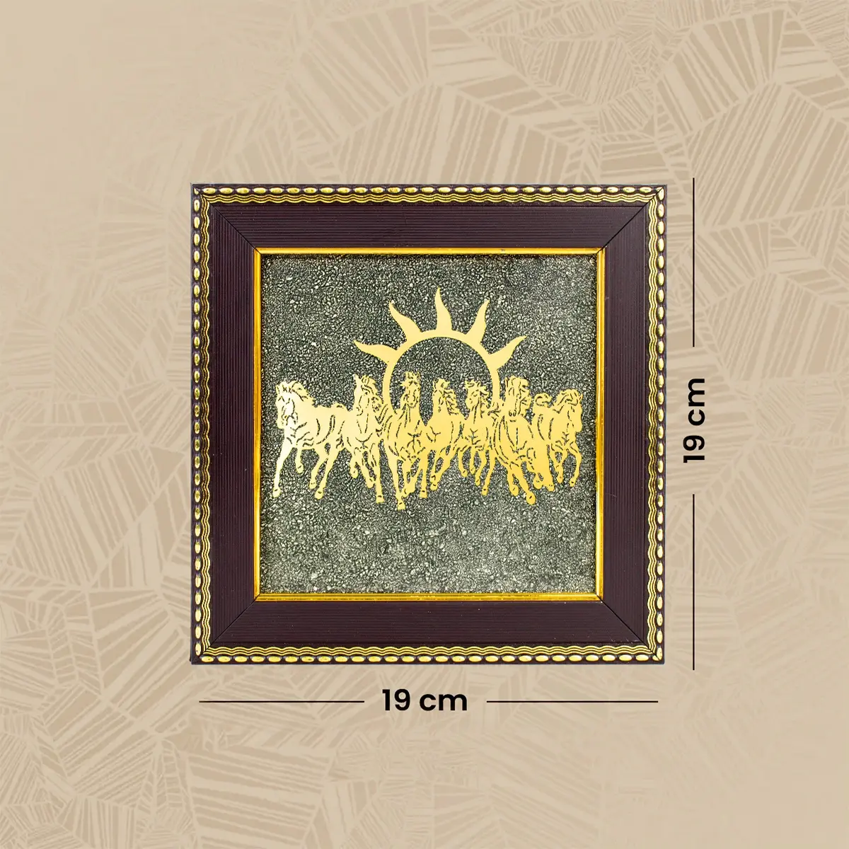 7 Horses Raw Pyrite Frame with Vyapar Vriddhi Frame Combo - Image 6