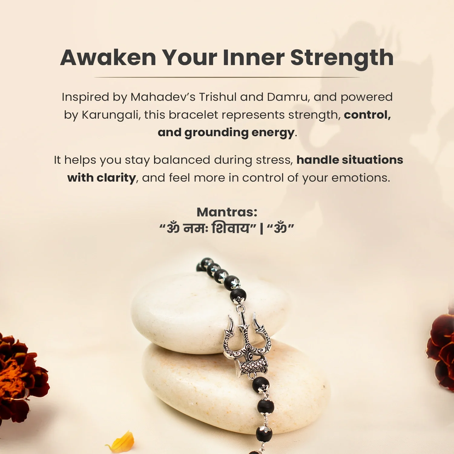 Mahadev Trishul Damru Karungali Kavach Bracelet - Image 6