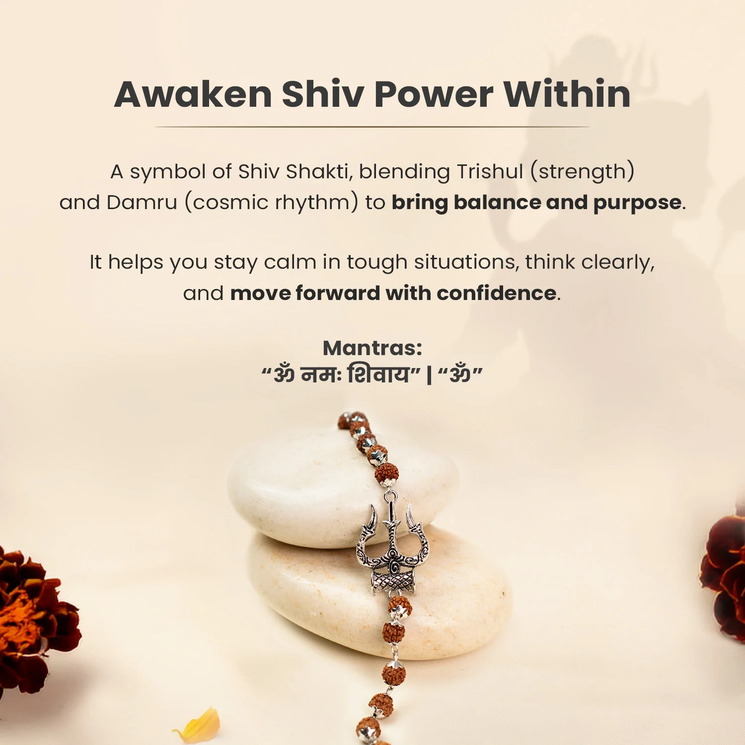 Mahadev Trishul Damru Rudraksha Kavach Bracelet - Image 6