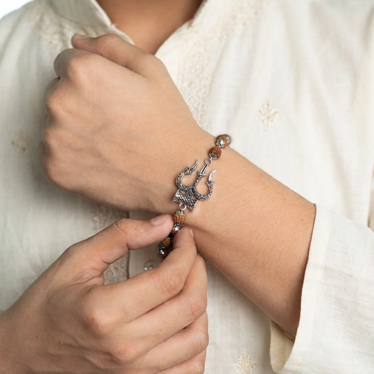 Mahadev Trishul Damru Rudraksha Kavach Bracelet - Image 9