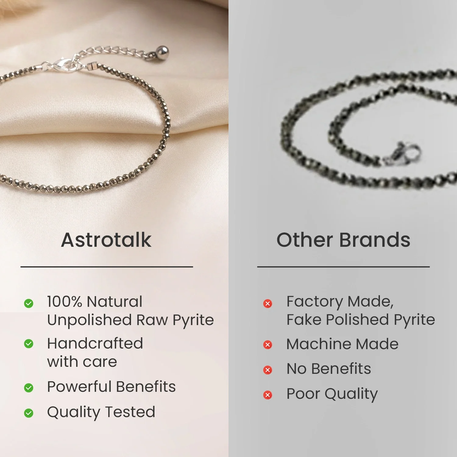 Mahalaxmi Combo - Raw Pyrite Anklet with Pyrite Stone - Image 8