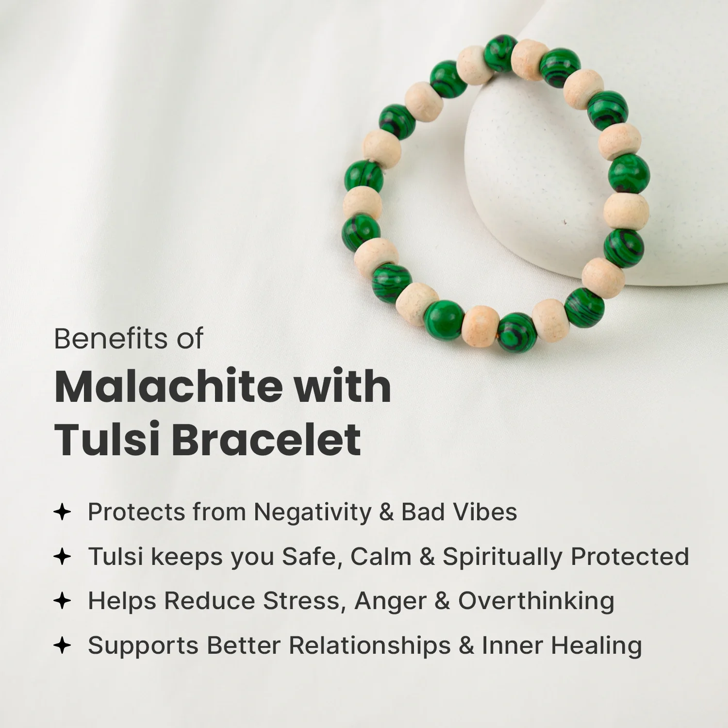 Malachite With Tulsi Bracelet - Image 4