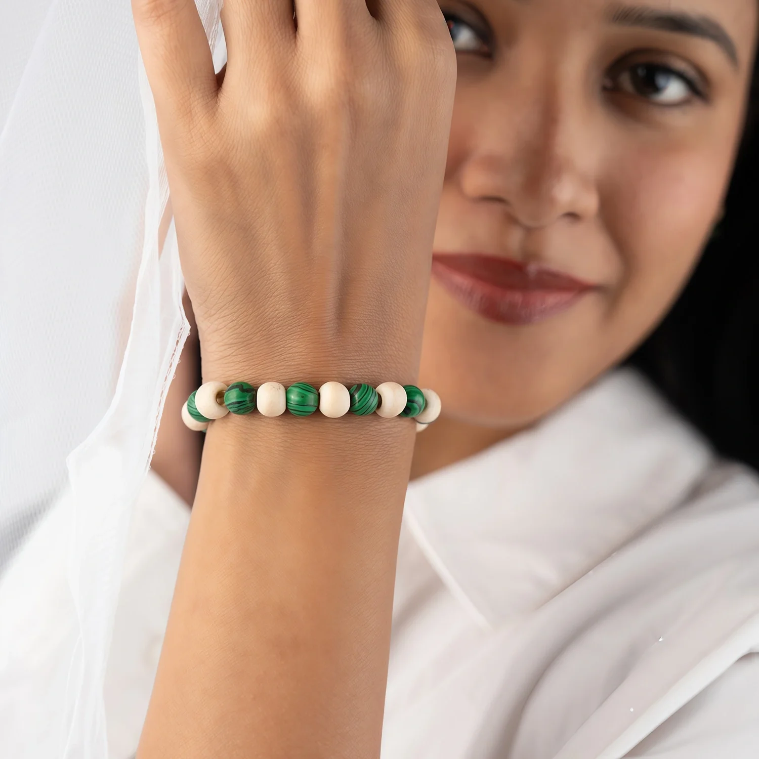 Malachite With Tulsi Bracelet - Image 6