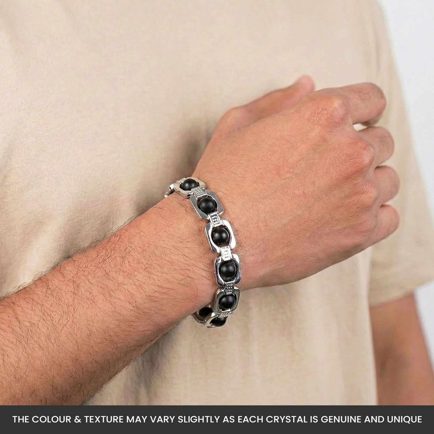 Metal Karungali Bracelet - Silver - Image 9
