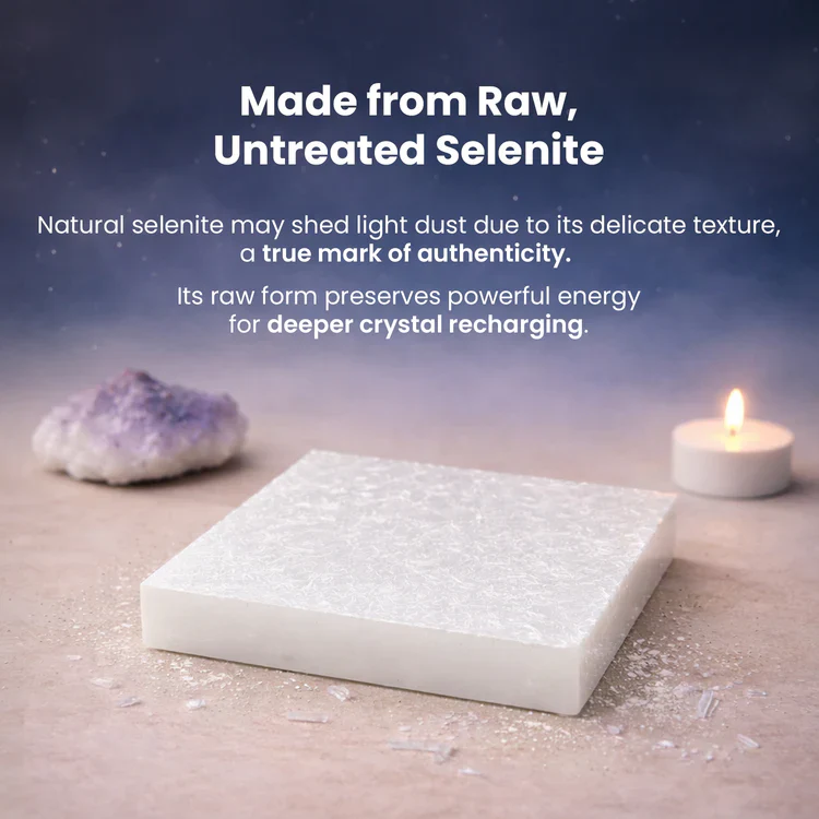 Money Magnet Pyrite Pyramid with Free Square Raw Selenite Plate - Image 6