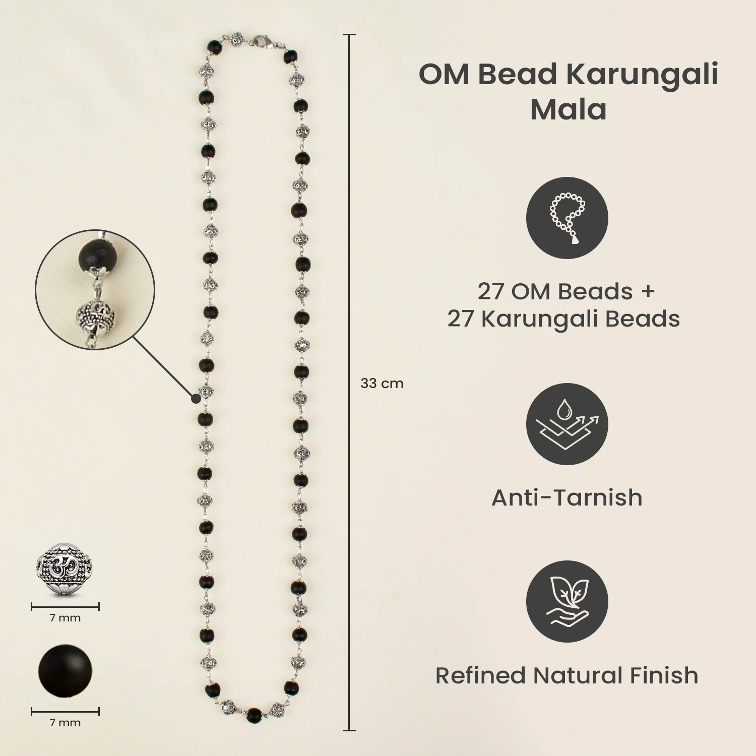 OM Bead Karungali Mala - Image 9