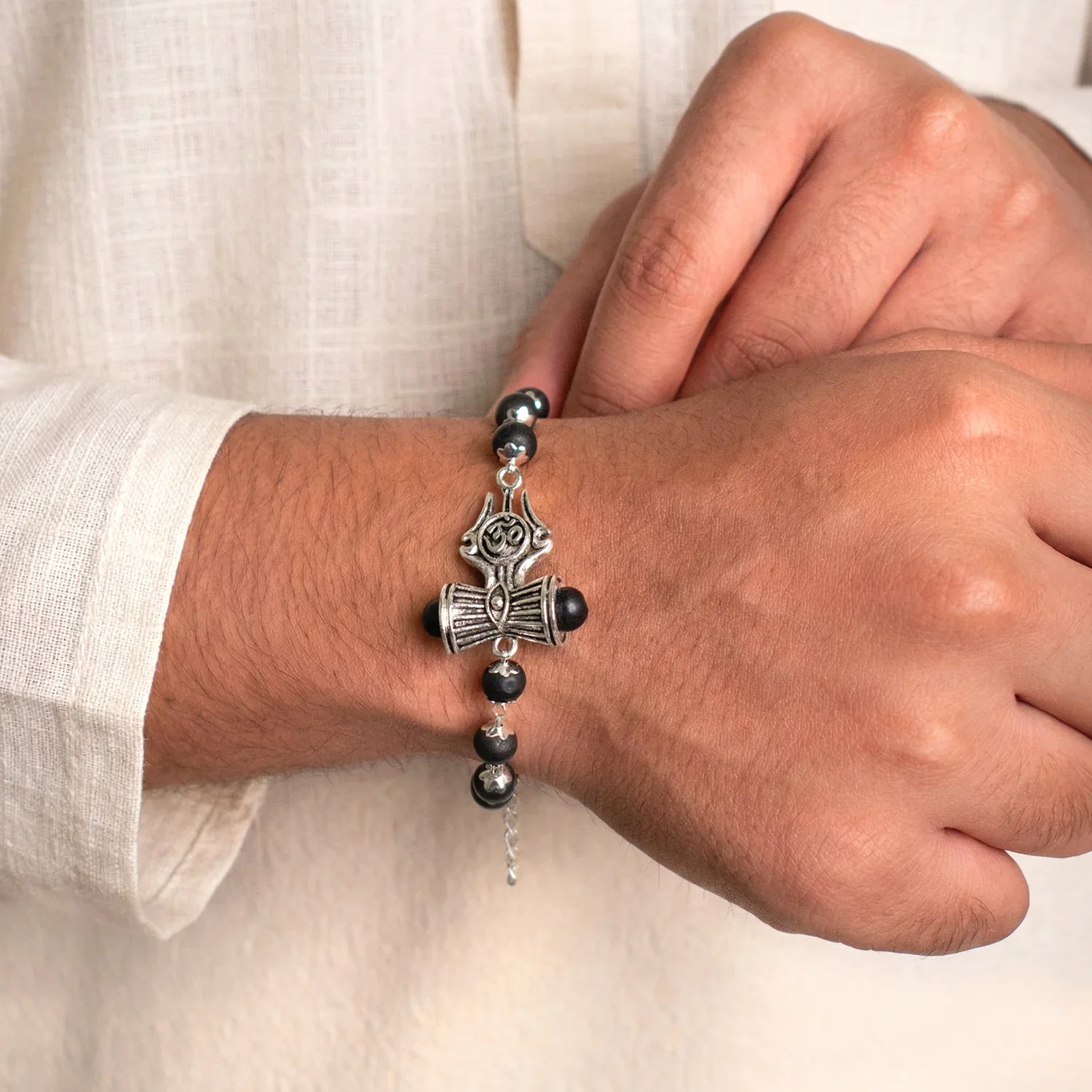 Om Trinetra Trishul Damru Karungali Bracelet - Image 10