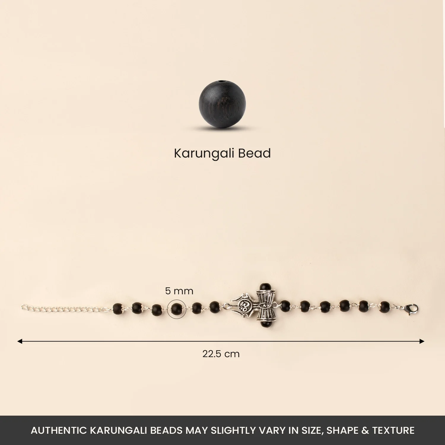 Om Trinetra Trishul Damru Karungali Bracelet - Image 8
