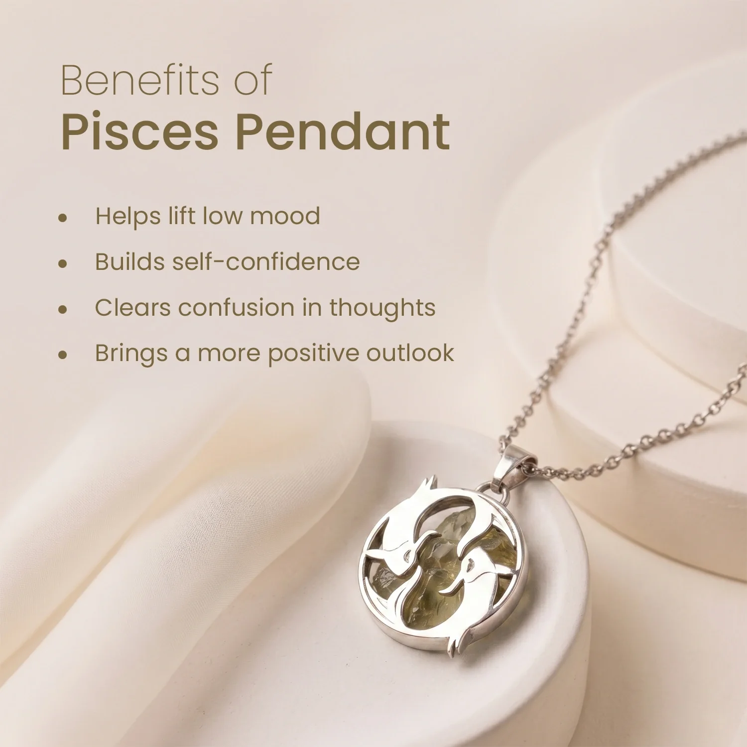 Pisces Pendant (मीन राशि) with Citrine - Image 6