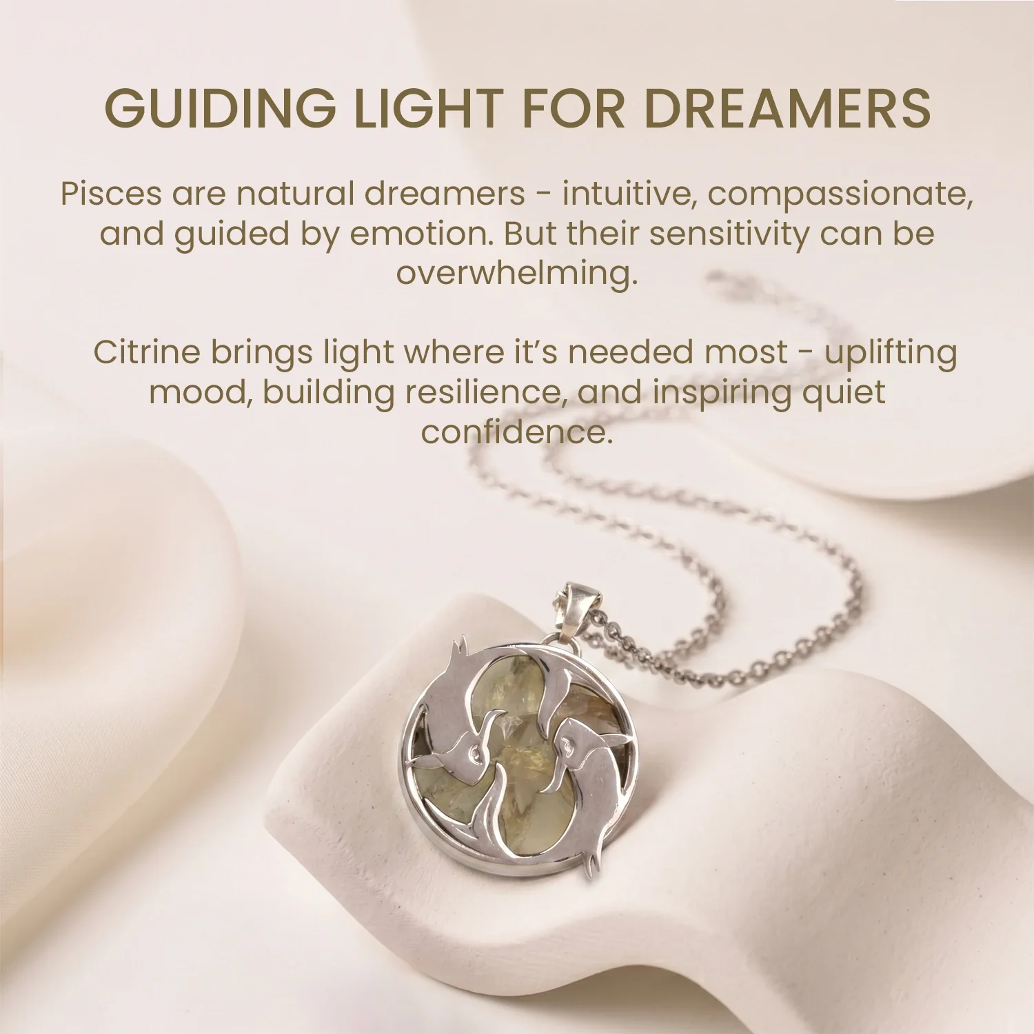 Pisces Pendant (मीन राशि) with Citrine - Image 7