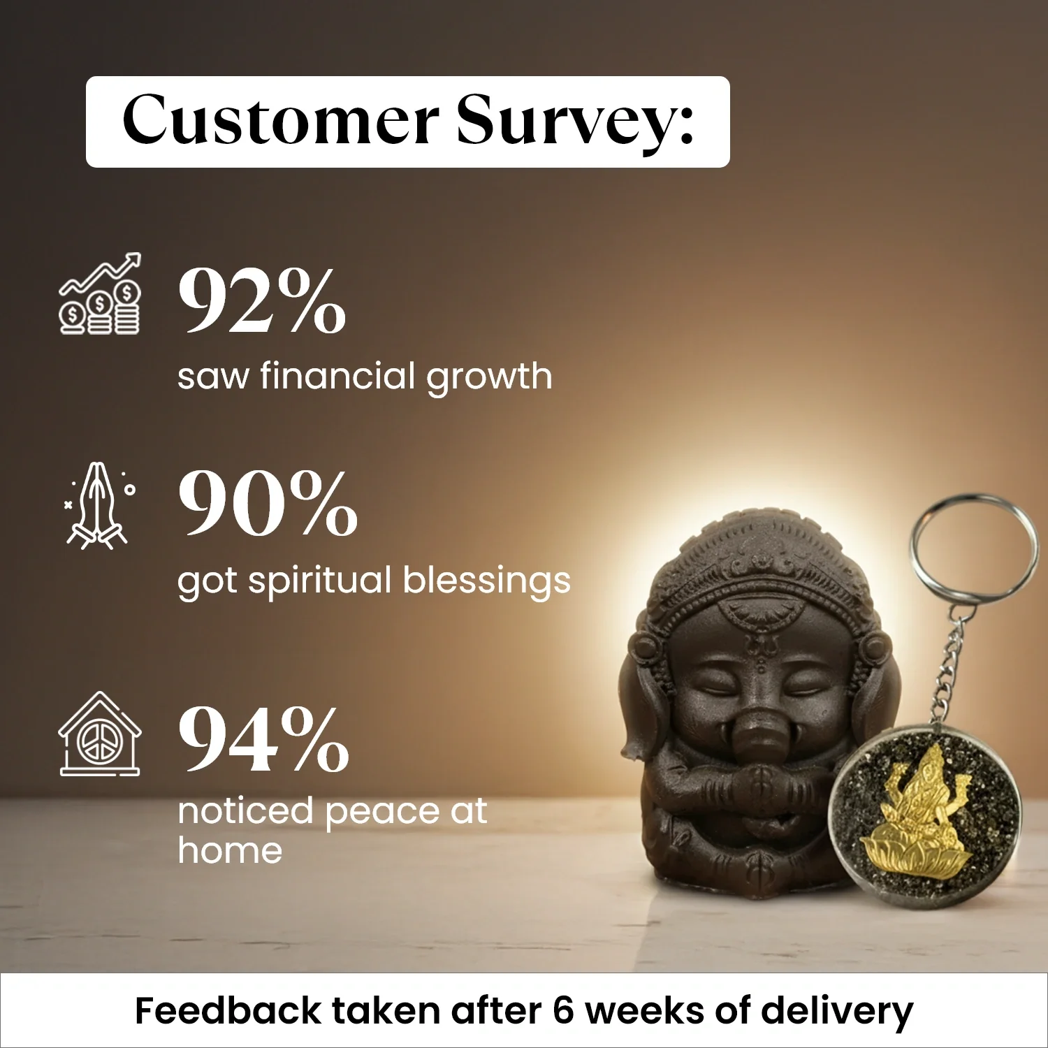 Pyrite Bal Ganesha Idol with FREE Lakshmi Ji Keychain - Image 3