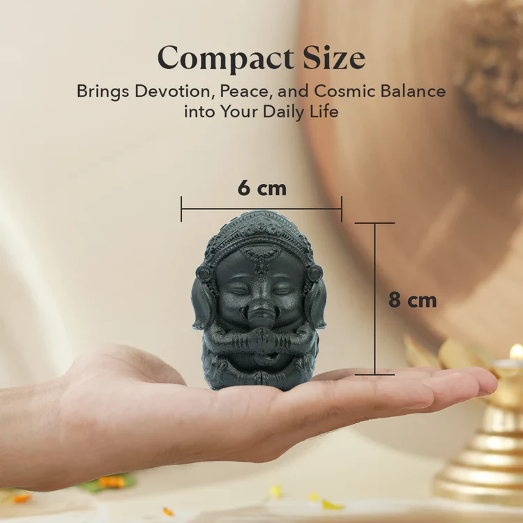 Pyrite Bal Ganesha Idol with FREE Lakshmi Ji Keychain - Image 9