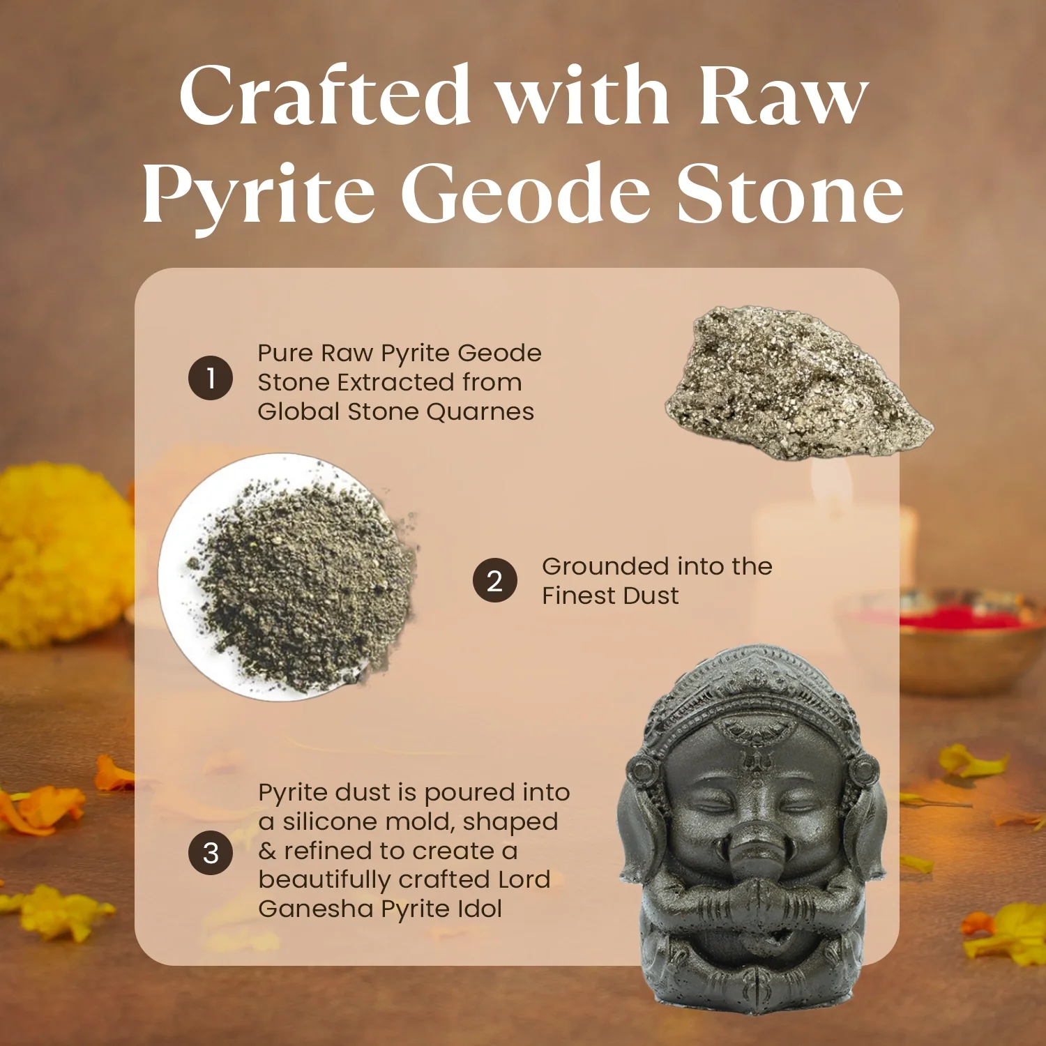Pyrite Baby Ganesha Murti - Image 3
