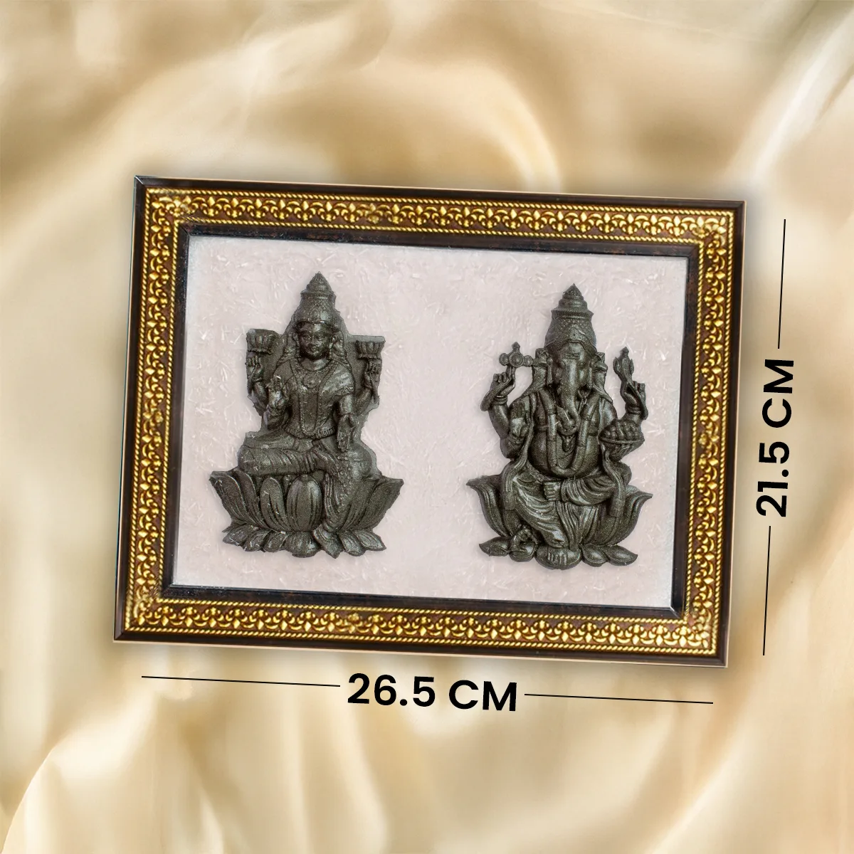 Pyrite Lakshmi - Ganesh Ji on Selenite Frame - Image 6