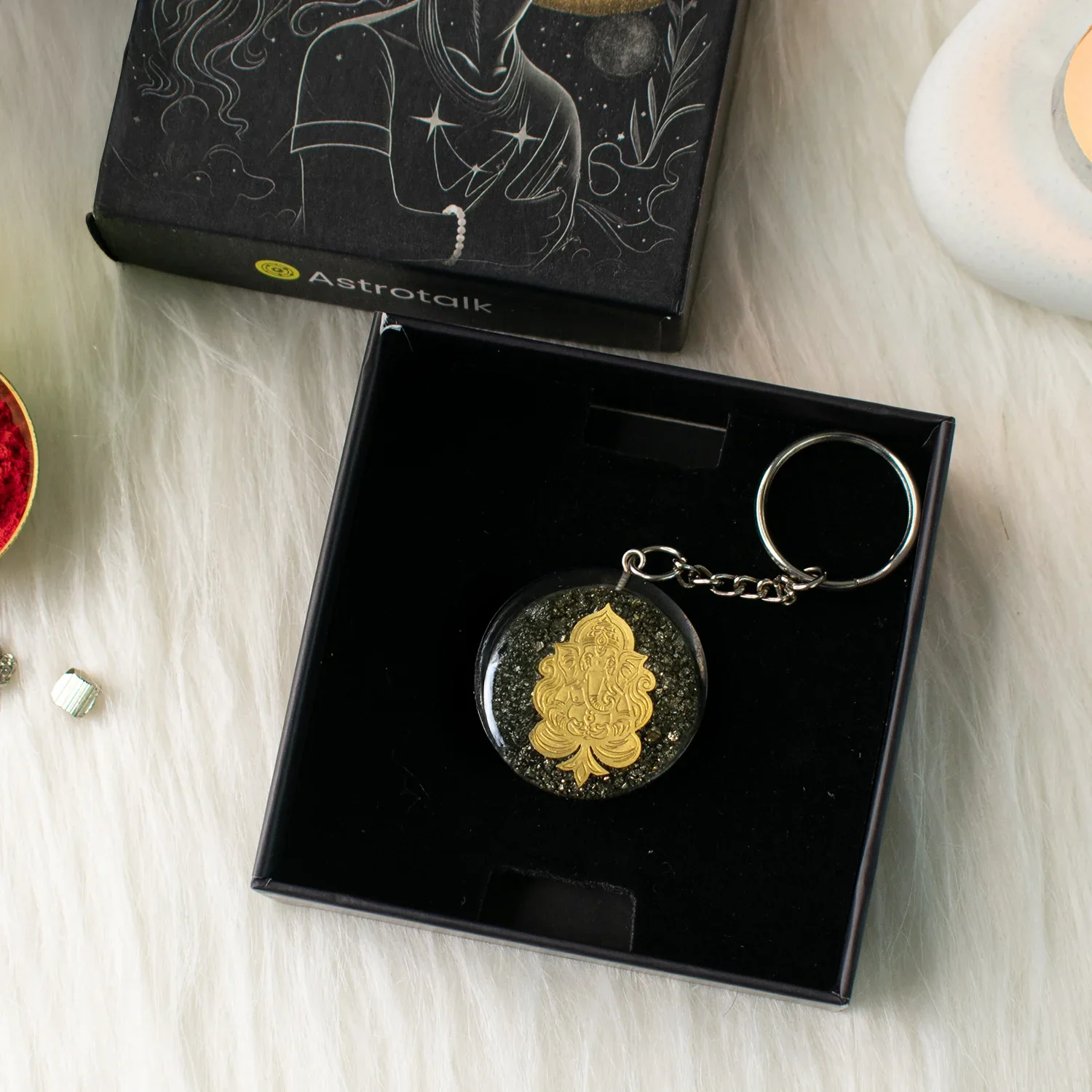 Ganesh Ji Pyrite Keychain - Image 9