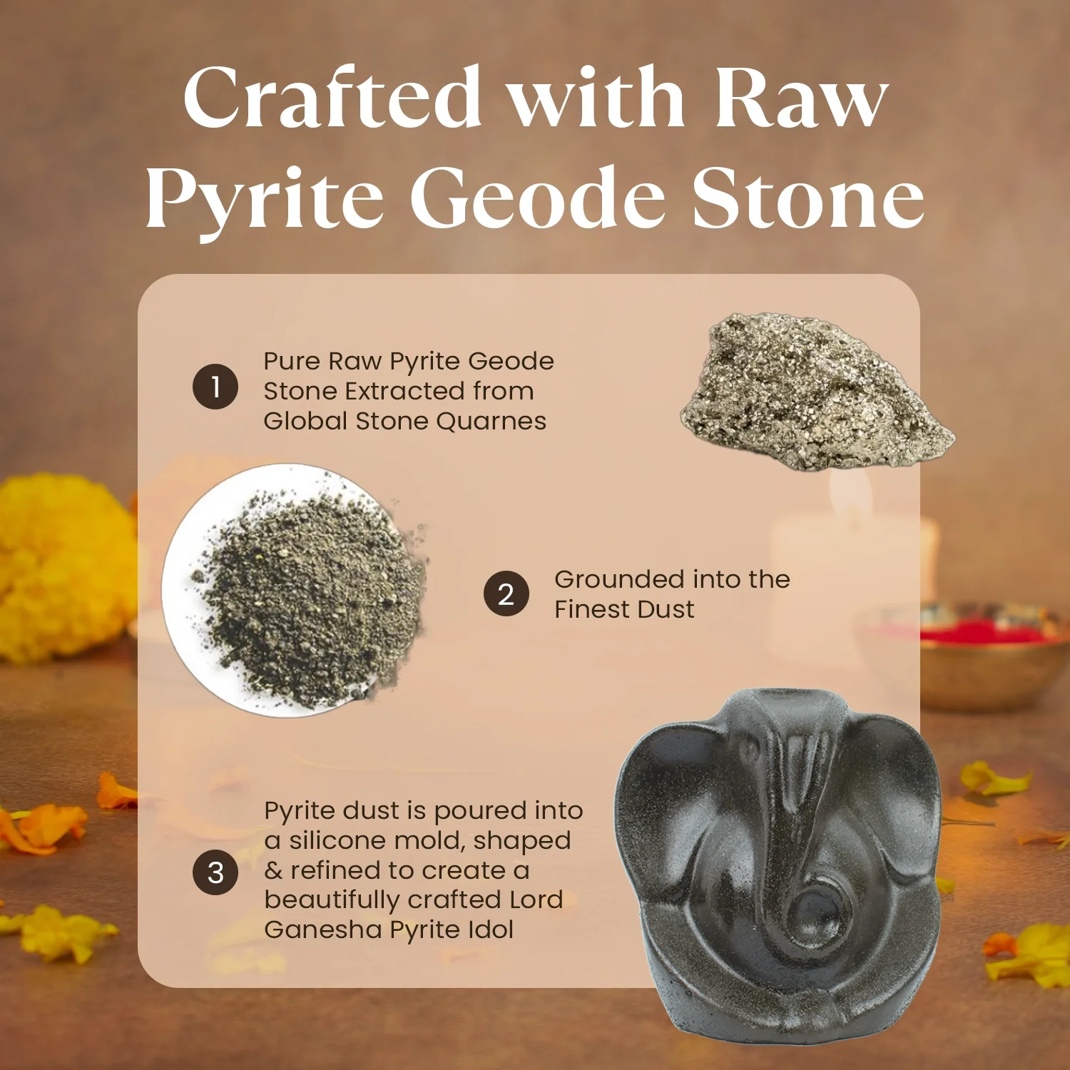 Pyrite Ganesha Ji Idol - Image 3