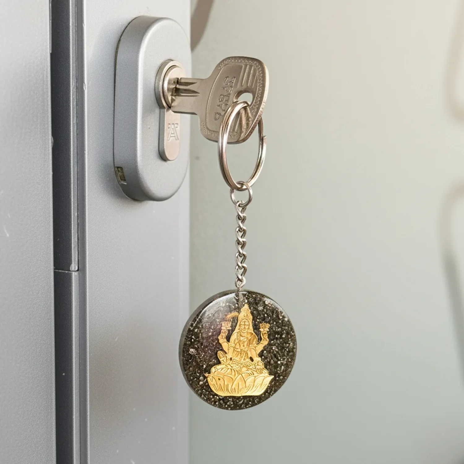 Lakshmi Ji Pyrite Keychain - Image 5